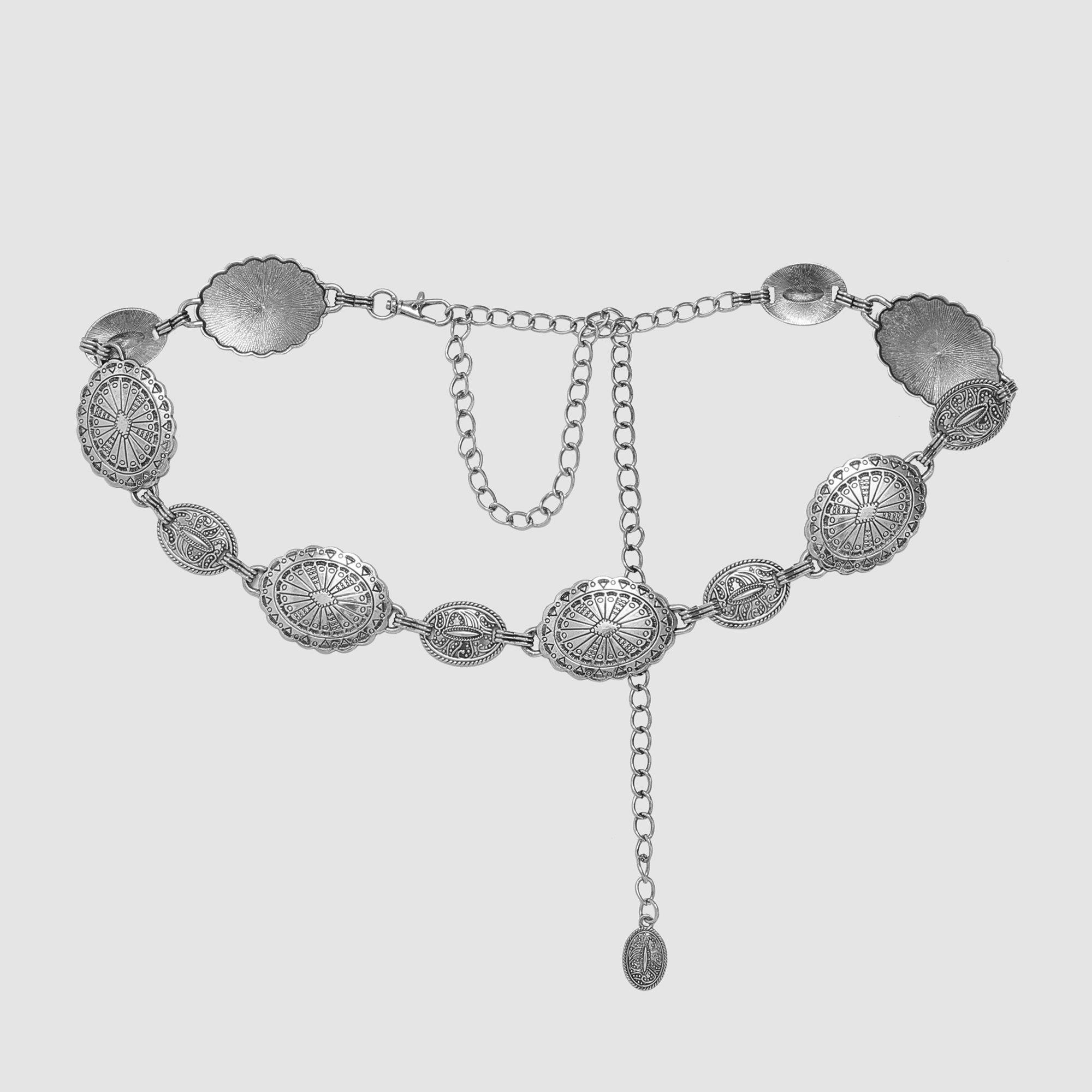 Oval Chain Belt in Silver