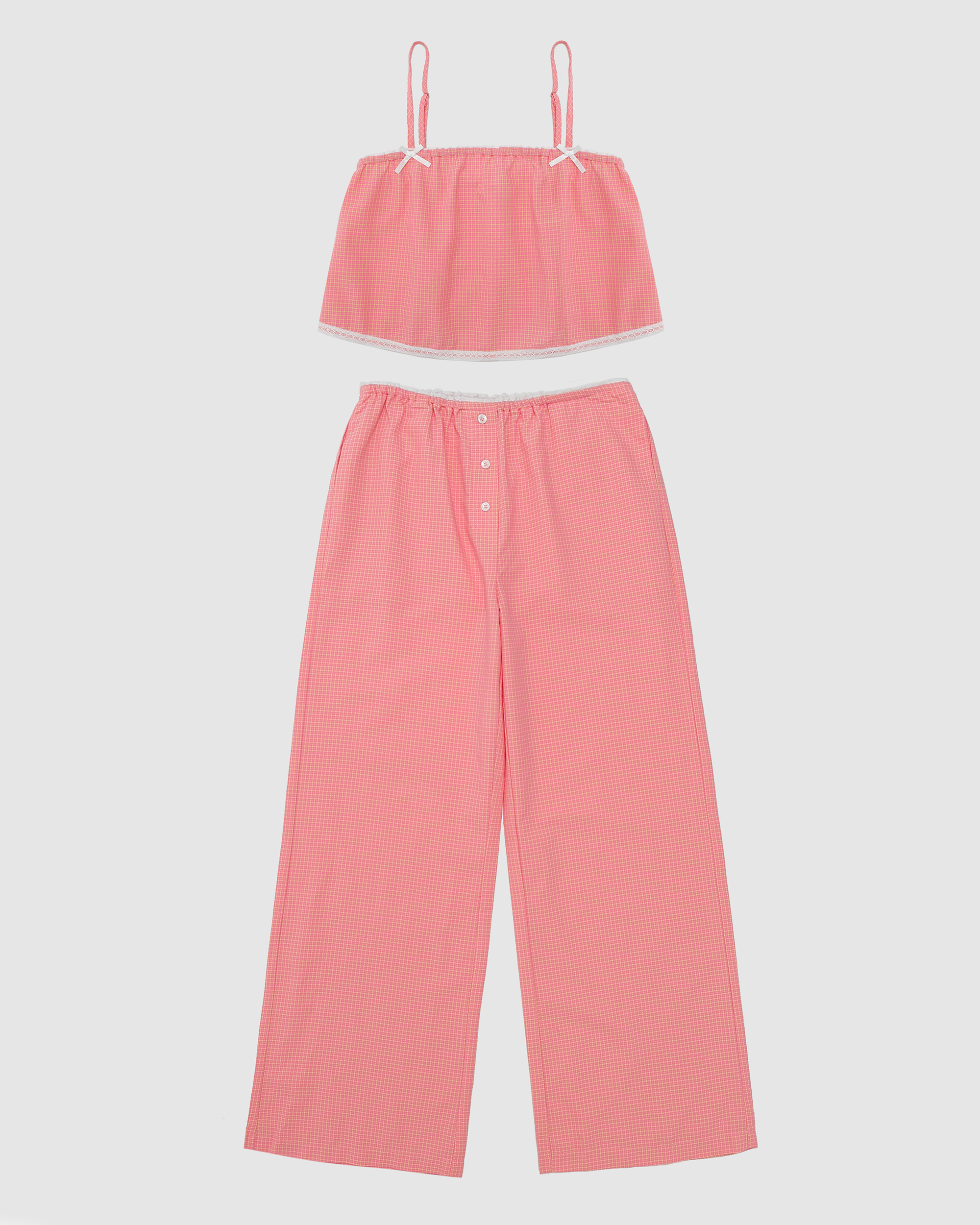 Penelope Gingham Lace Tank