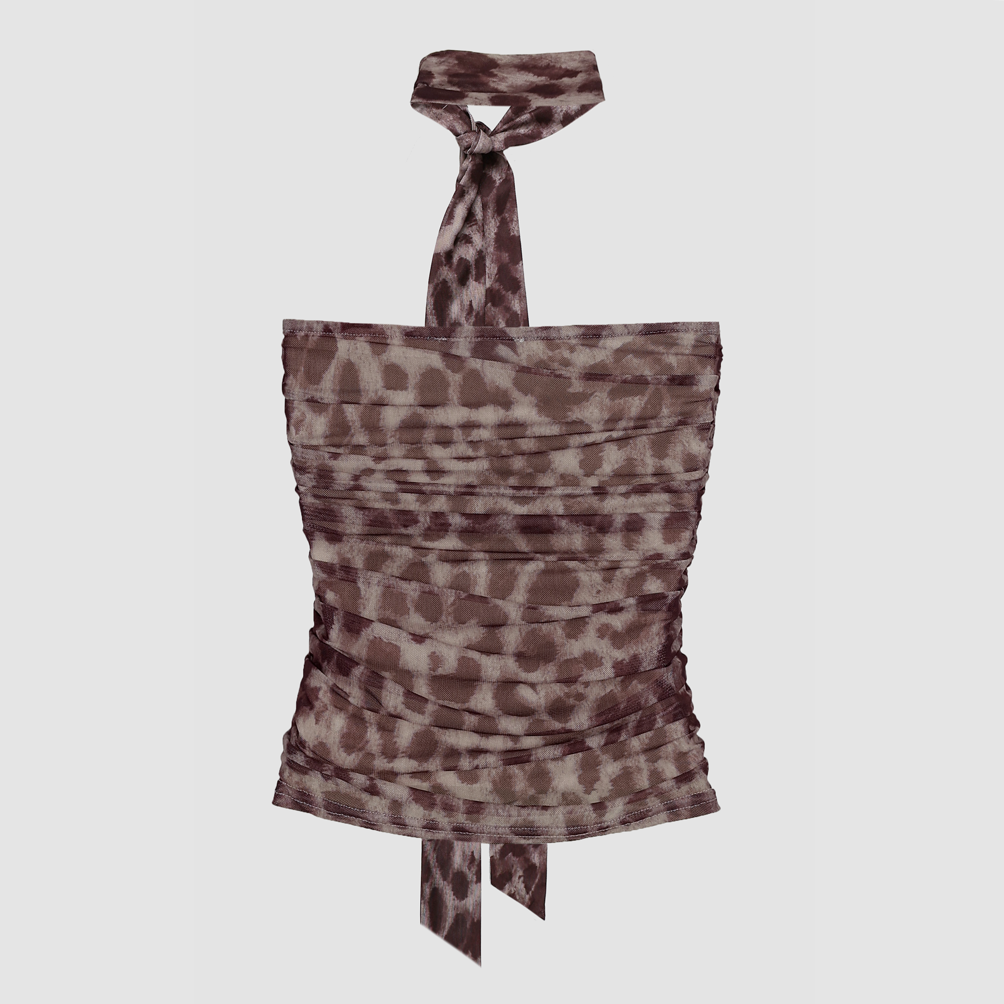 Tahra Leopard Print Scarf Top