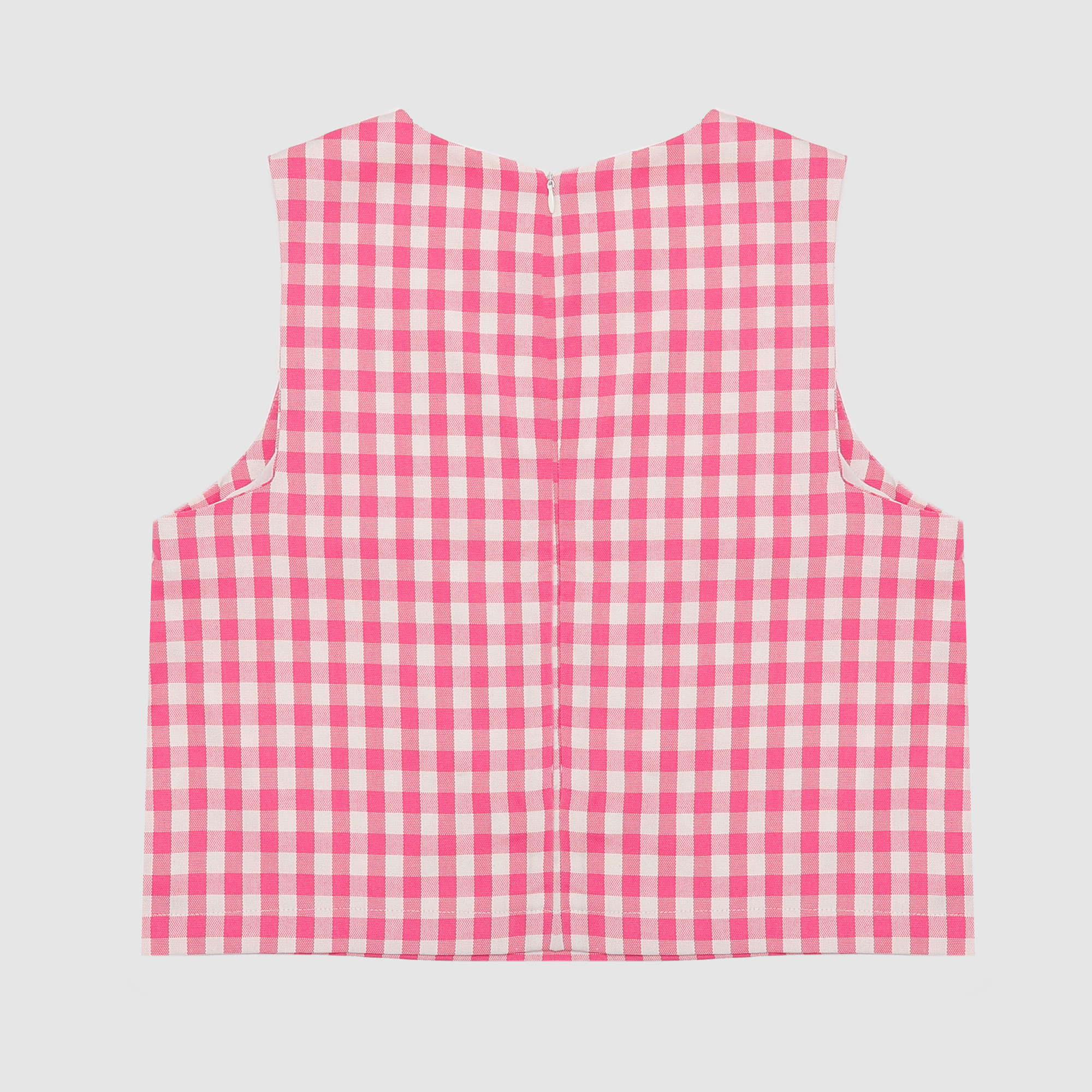 Taylee Gingham Tank in Hot Pink