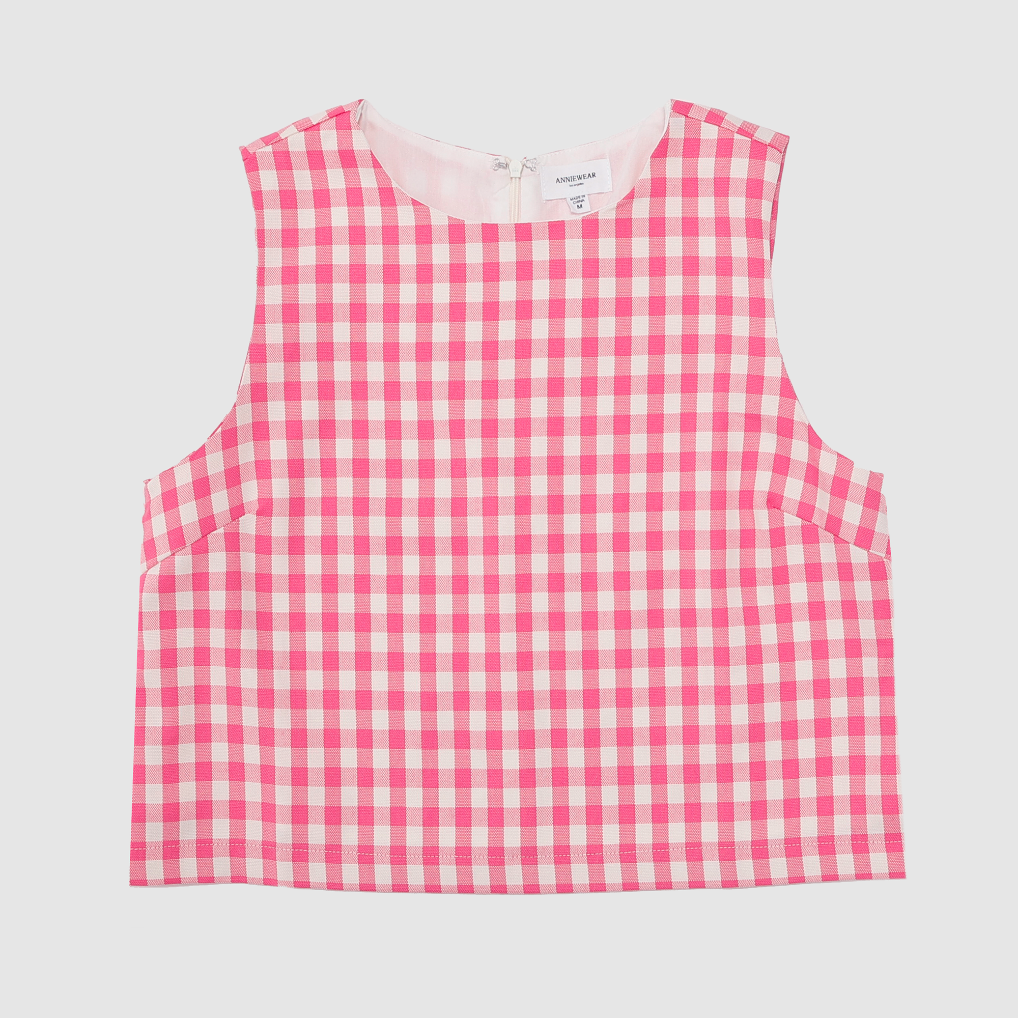 Taylee Gingham Tank in Hot Pink