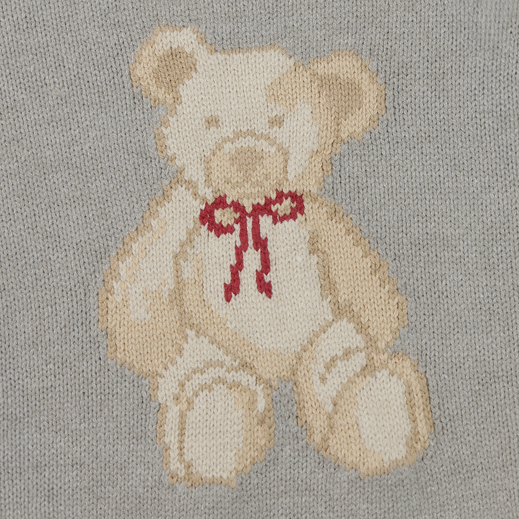 Teddy Bear Cropped Sweater Top in Heather Grey