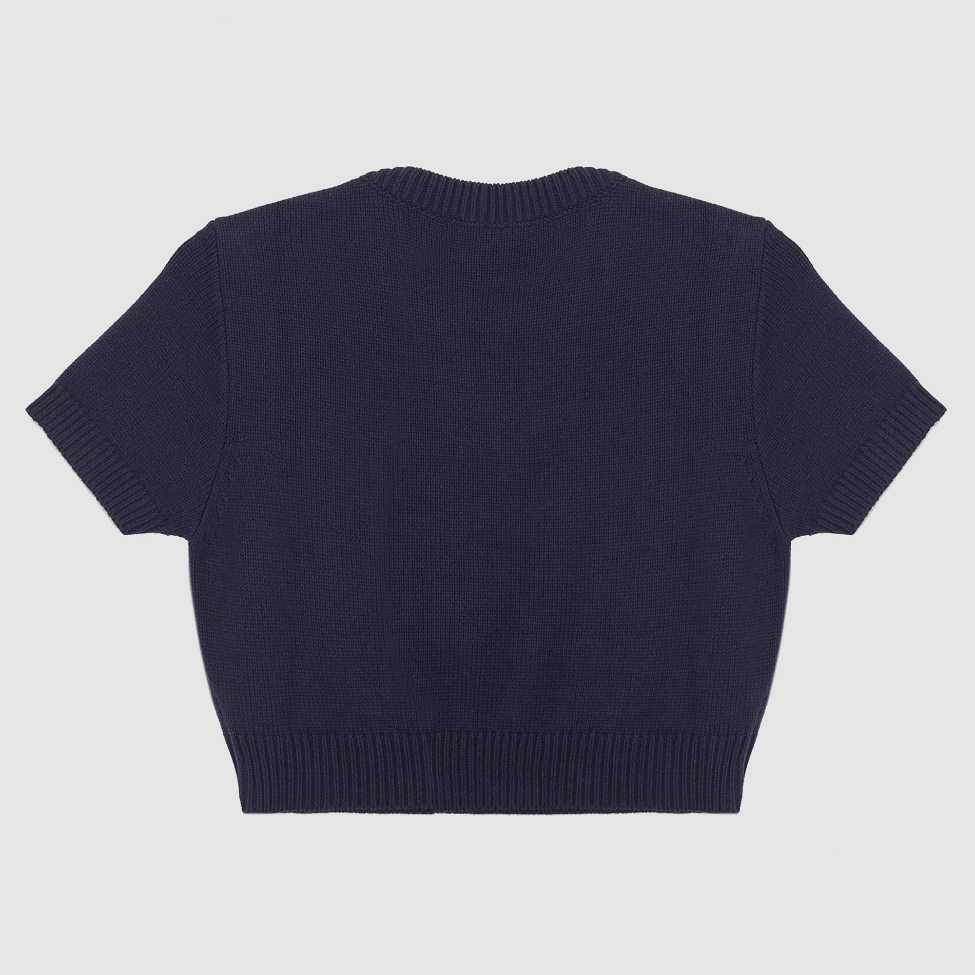 Teddy Bear Cropped Sweater Tee in Navy