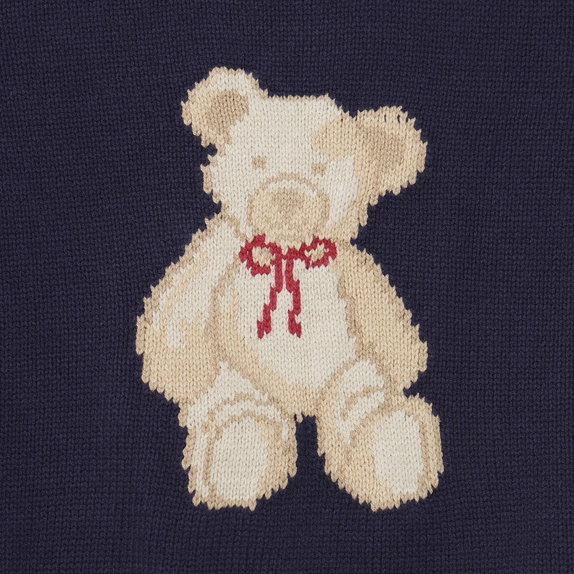 Teddy Bear Cropped Sweater Tee in Navy