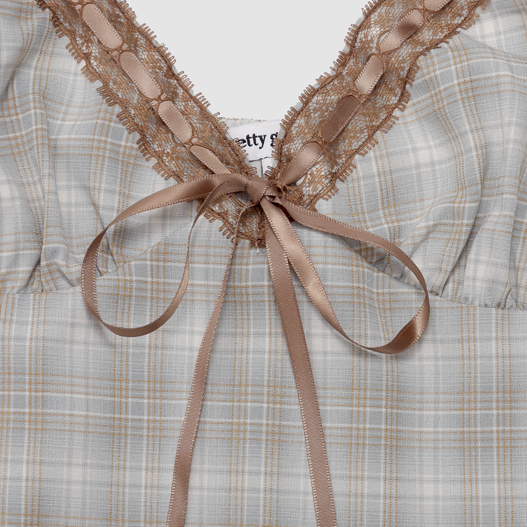 Vienna Plaid Lace Babydoll Tank