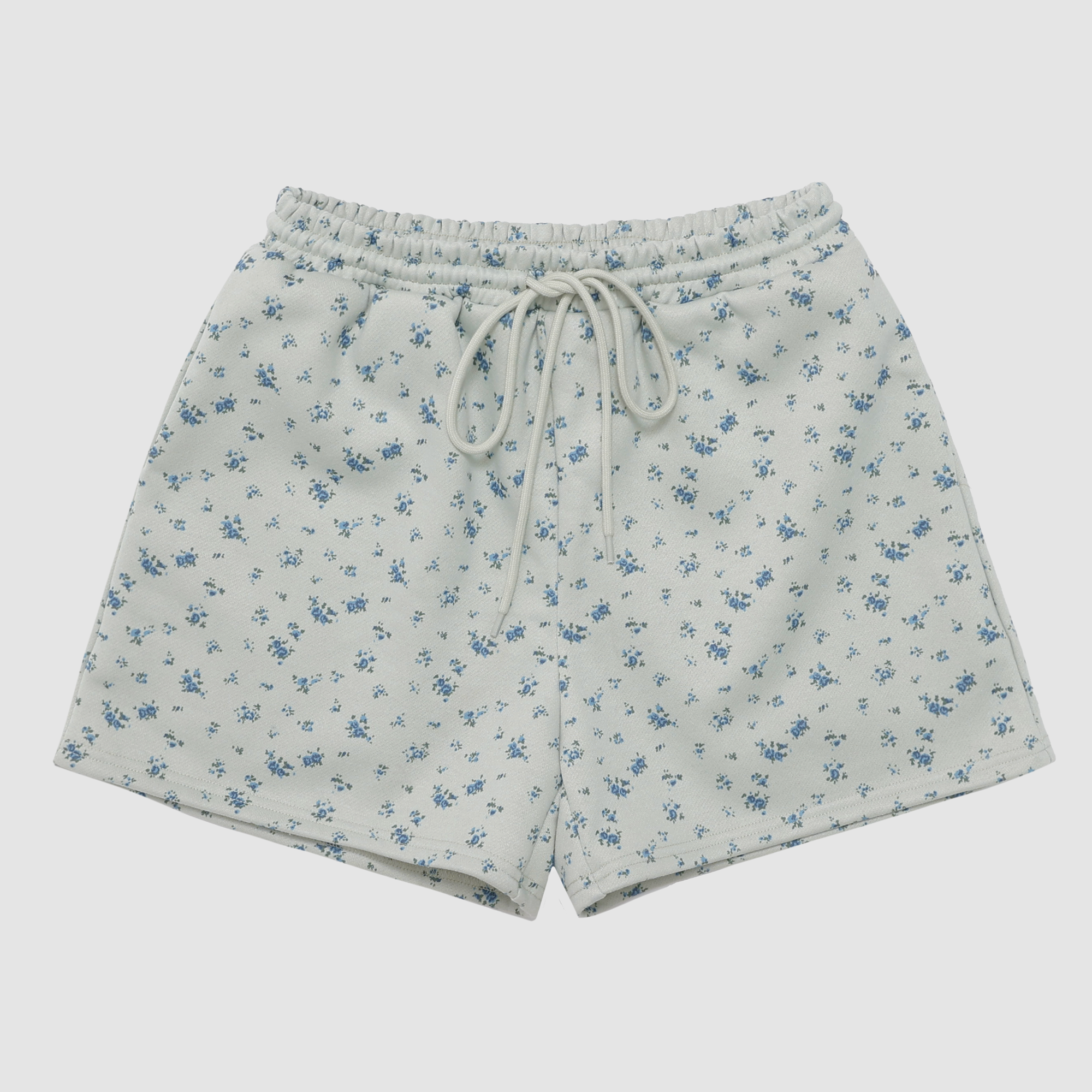 Lucy Floral Print Sweatshorts in Mint