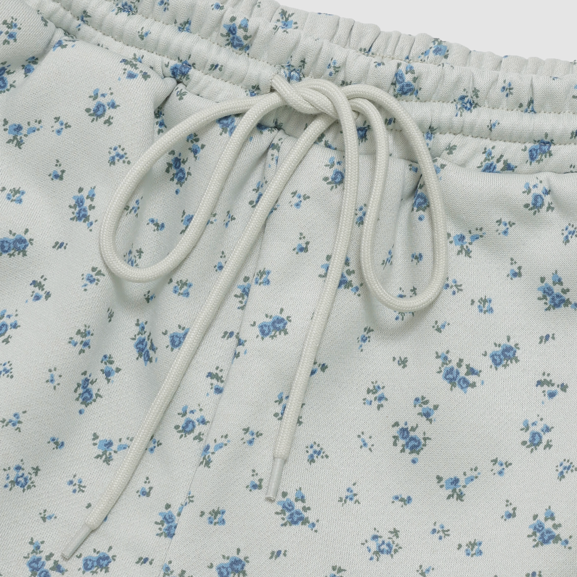 Lucy Floral Print Sweatshorts in Mint