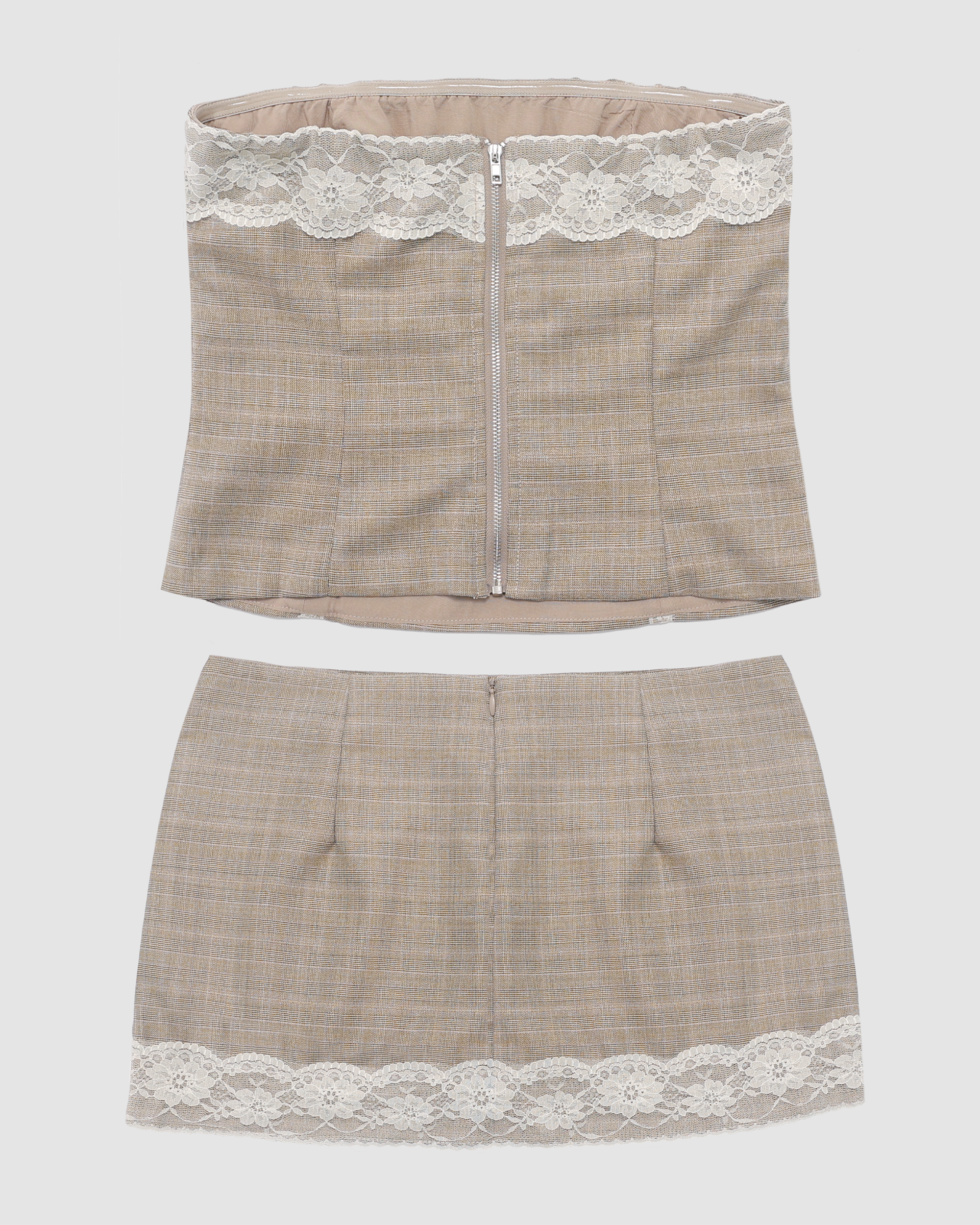 Susan Lace Trim Mini Skirt
