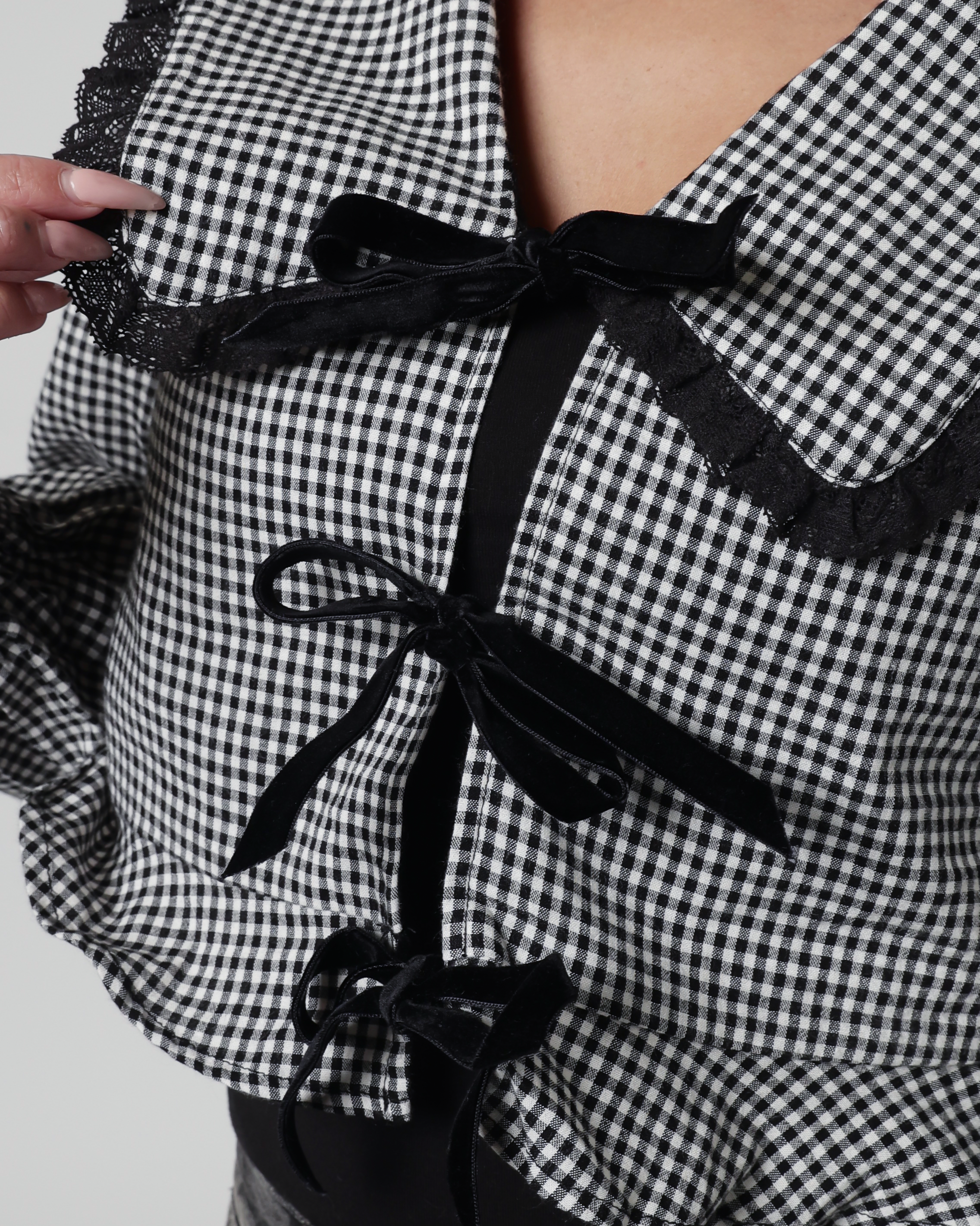 Darcy Gingham Long Sleeve Blouse