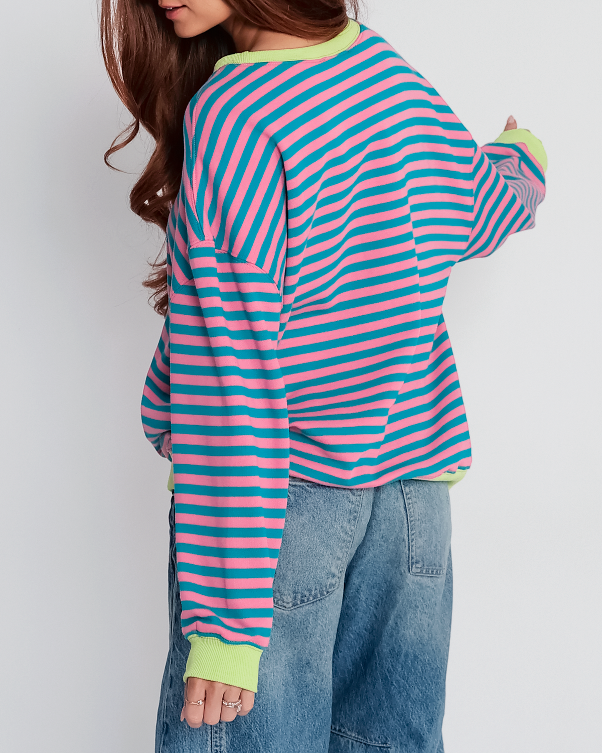 Kenzie Oversized Striped Long Sleeve Top – Sixteen