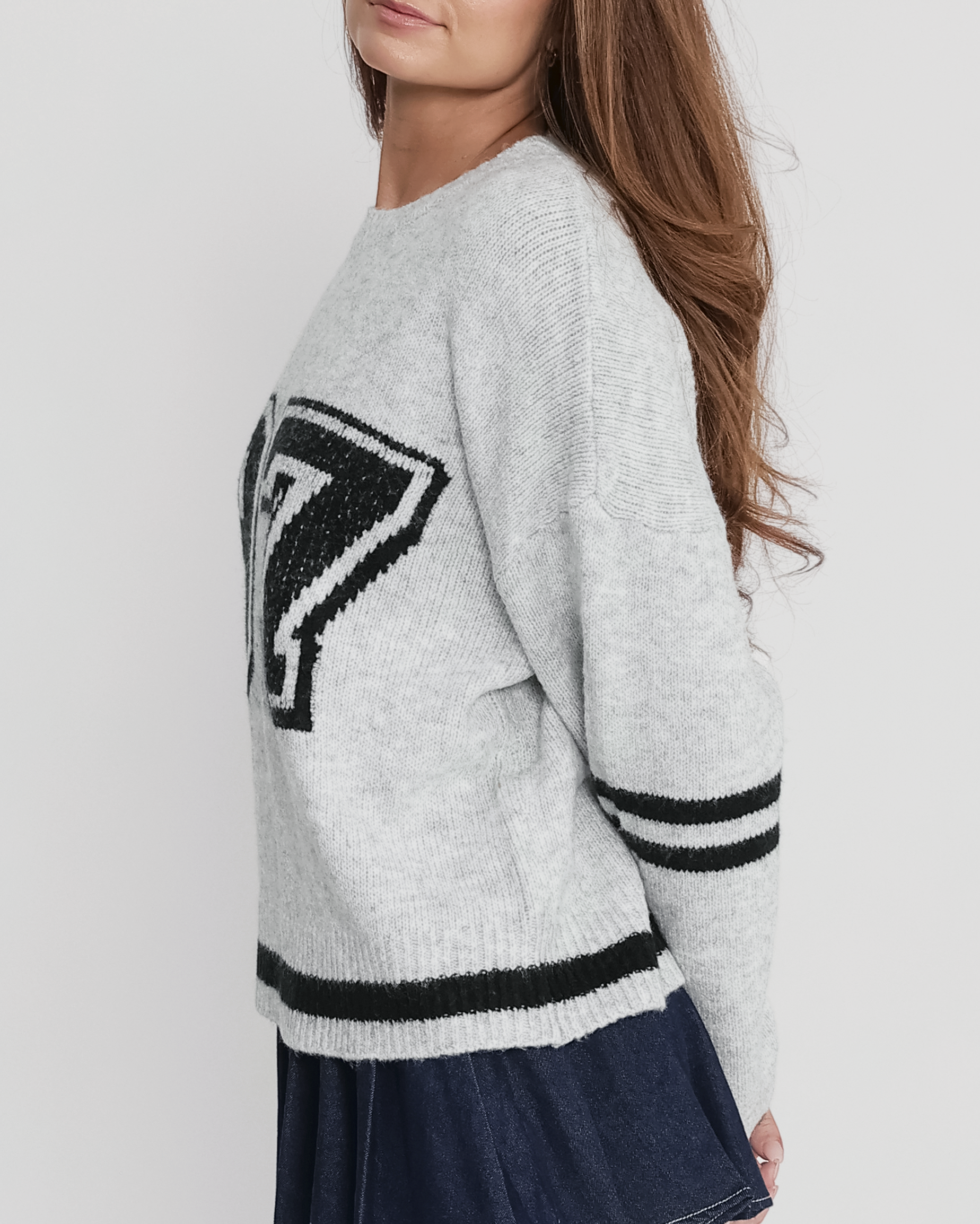 Vintage 97 Raglan Sweater in Grey Melange