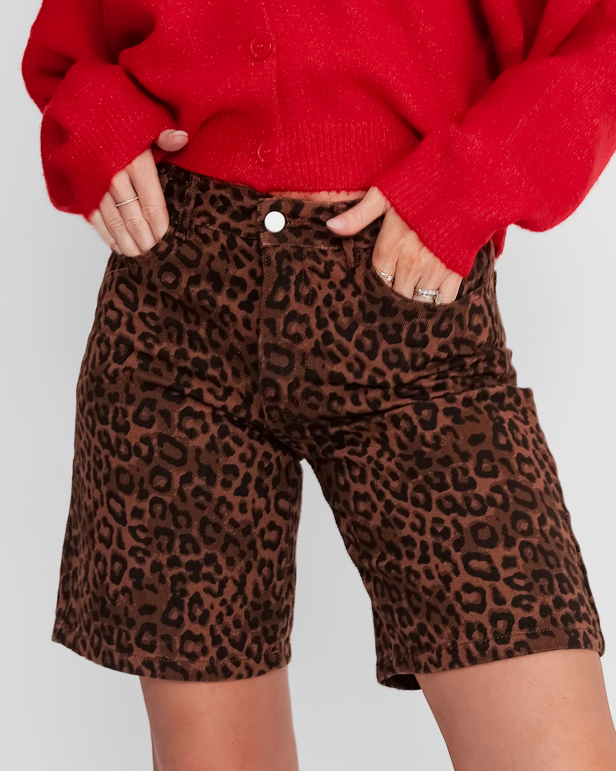 【THM】Leopard shorts Brown　Mサイズ THM leopard easy shorts ブラウン・ベージュ・カーキ