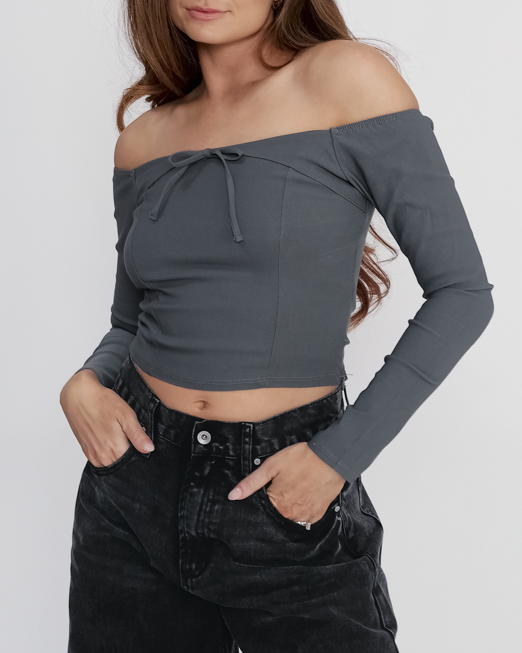 Fallon Long Sleeve Off Shoulder Top