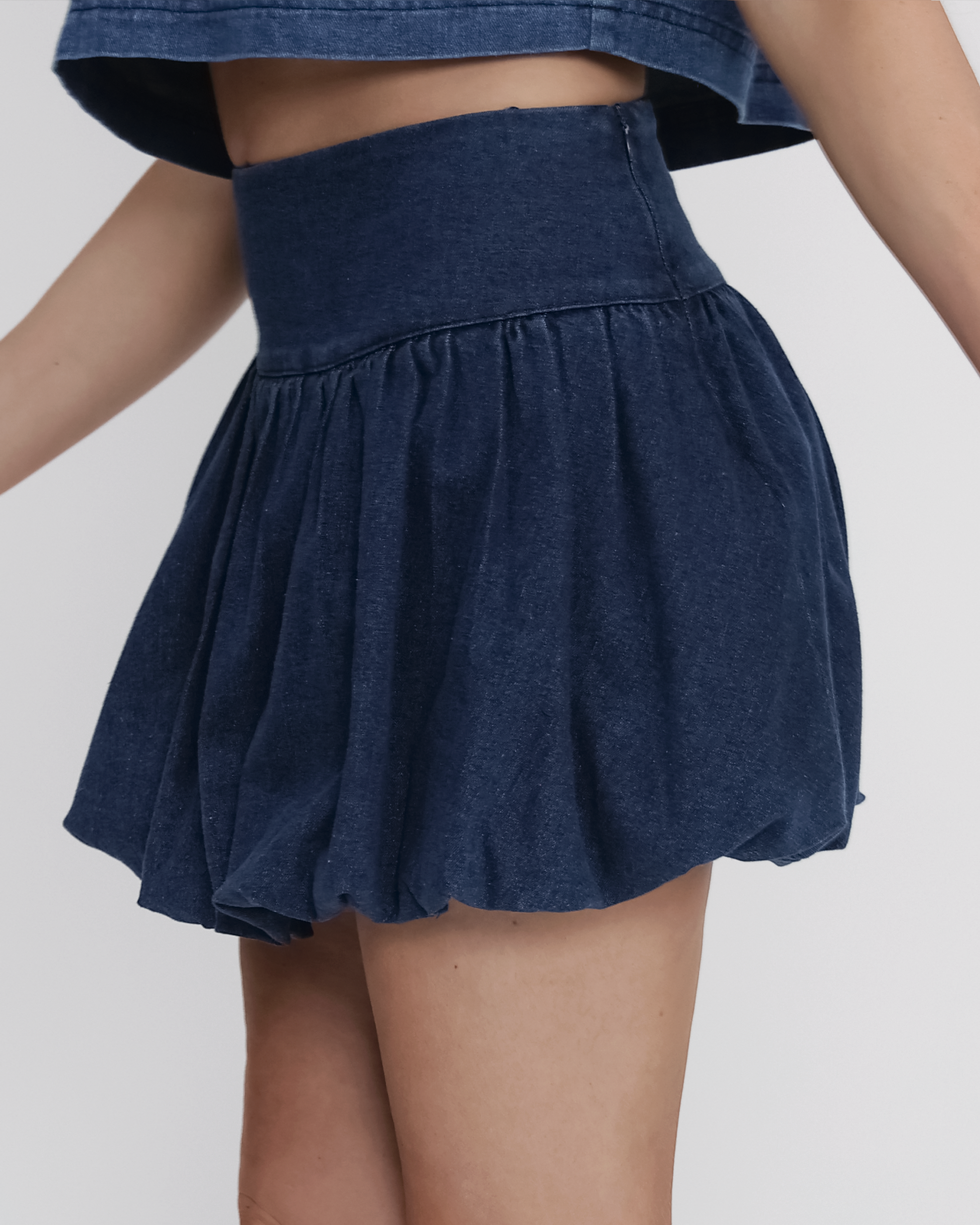 Maya Denim Bubble Mini Skirt