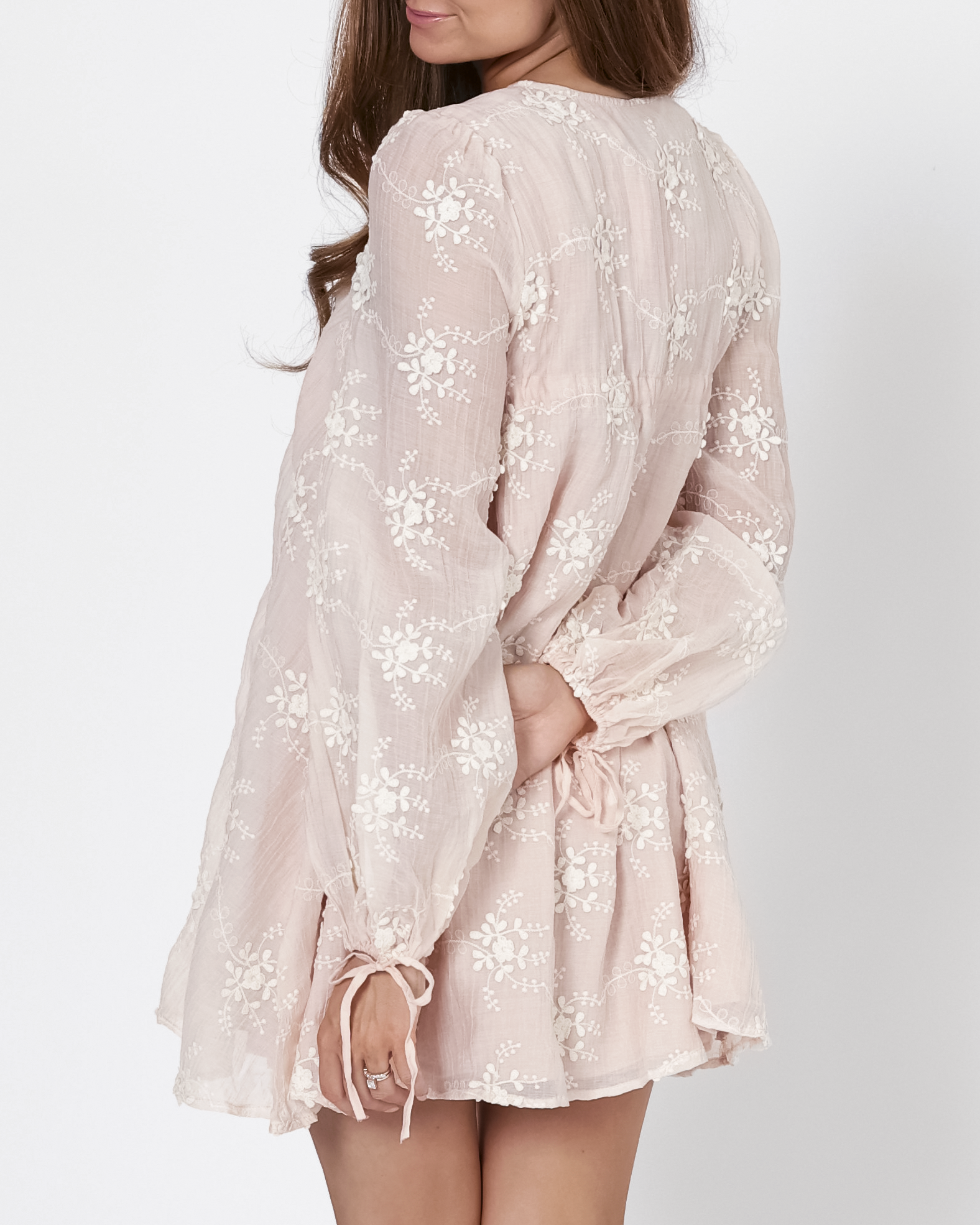Lyla Embroidered Dress in Pink