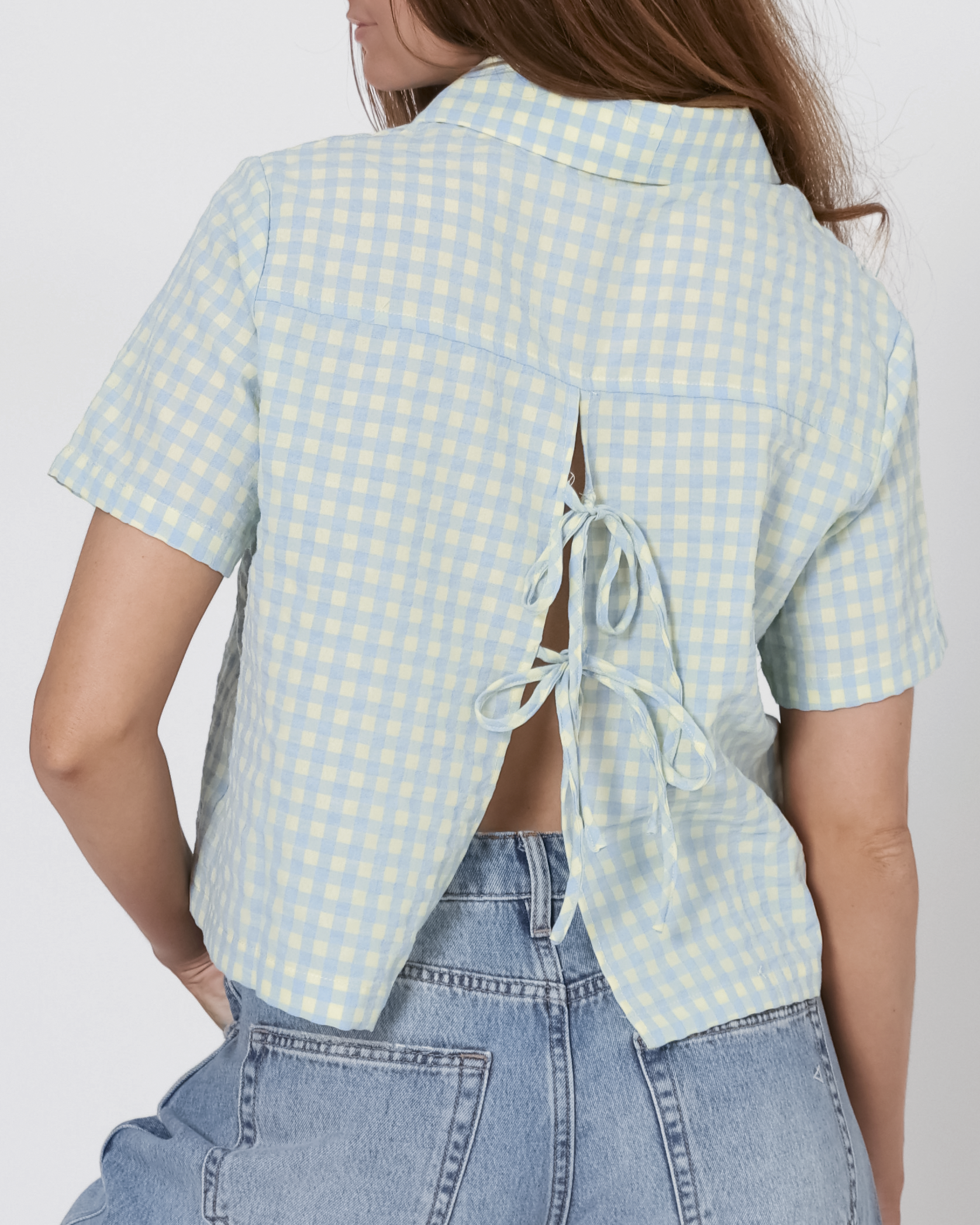 Maggie Cropped Button Up Top