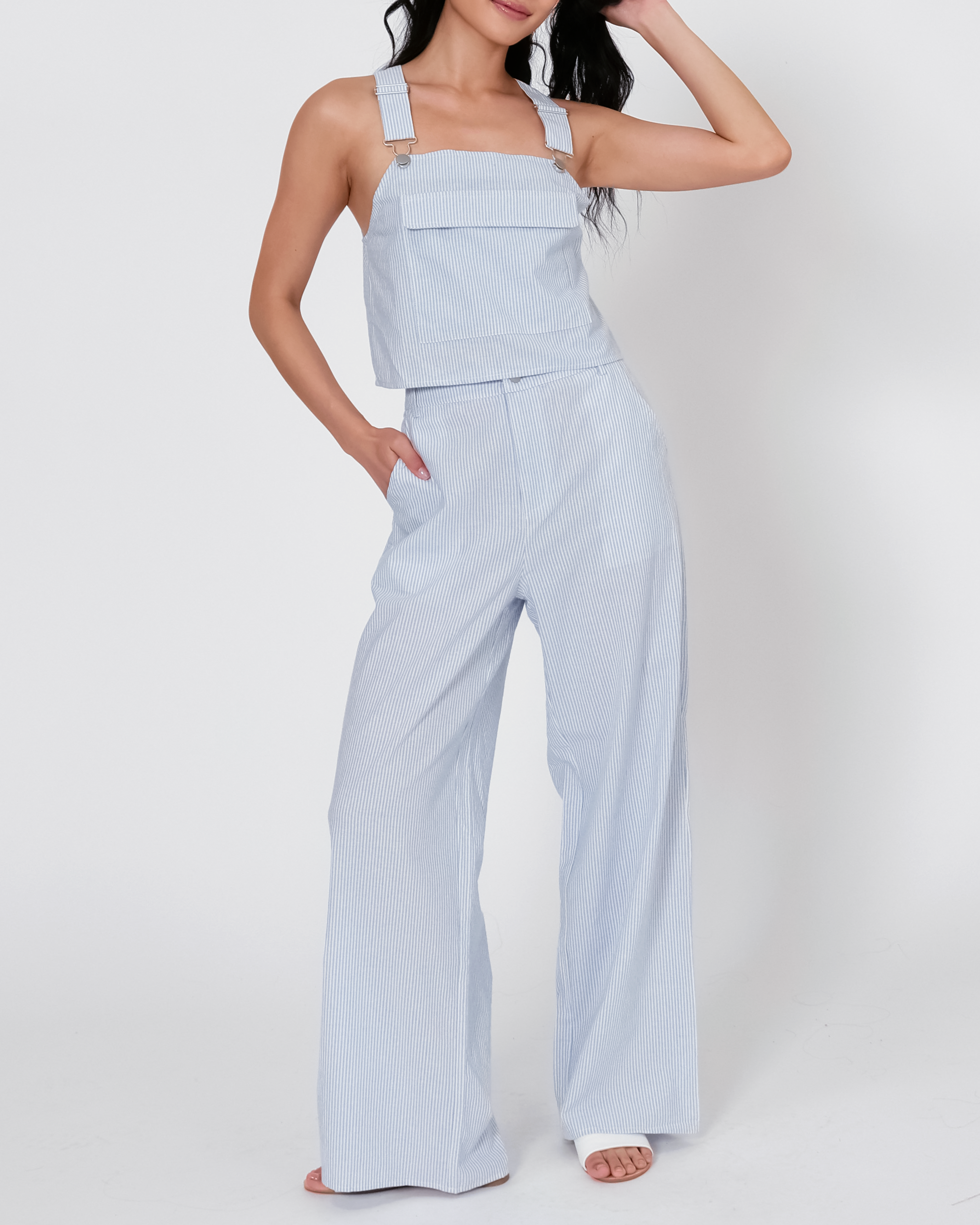 Brea Pinstripe Overall Pants