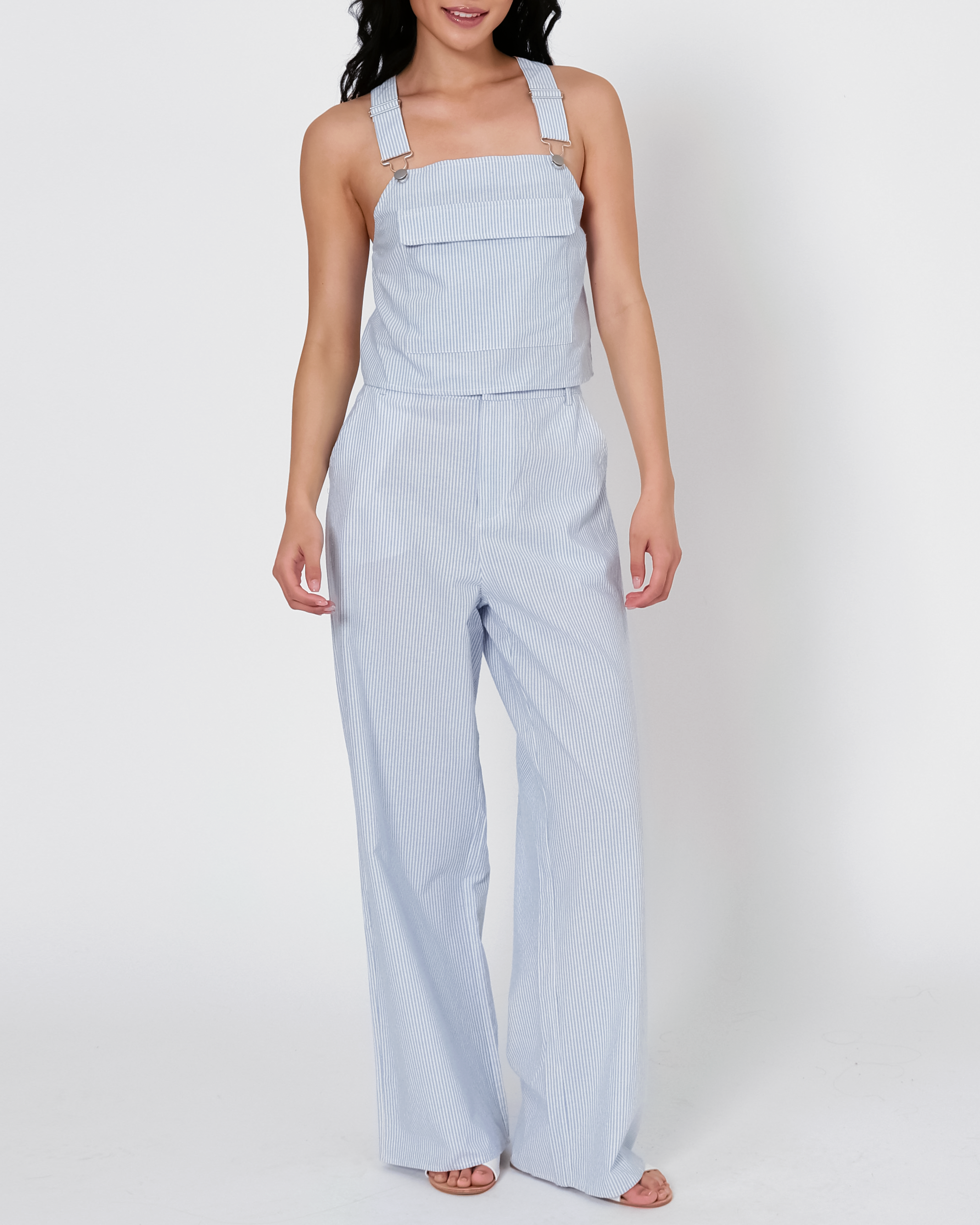 Brea Pinstripe Overall Tank Top