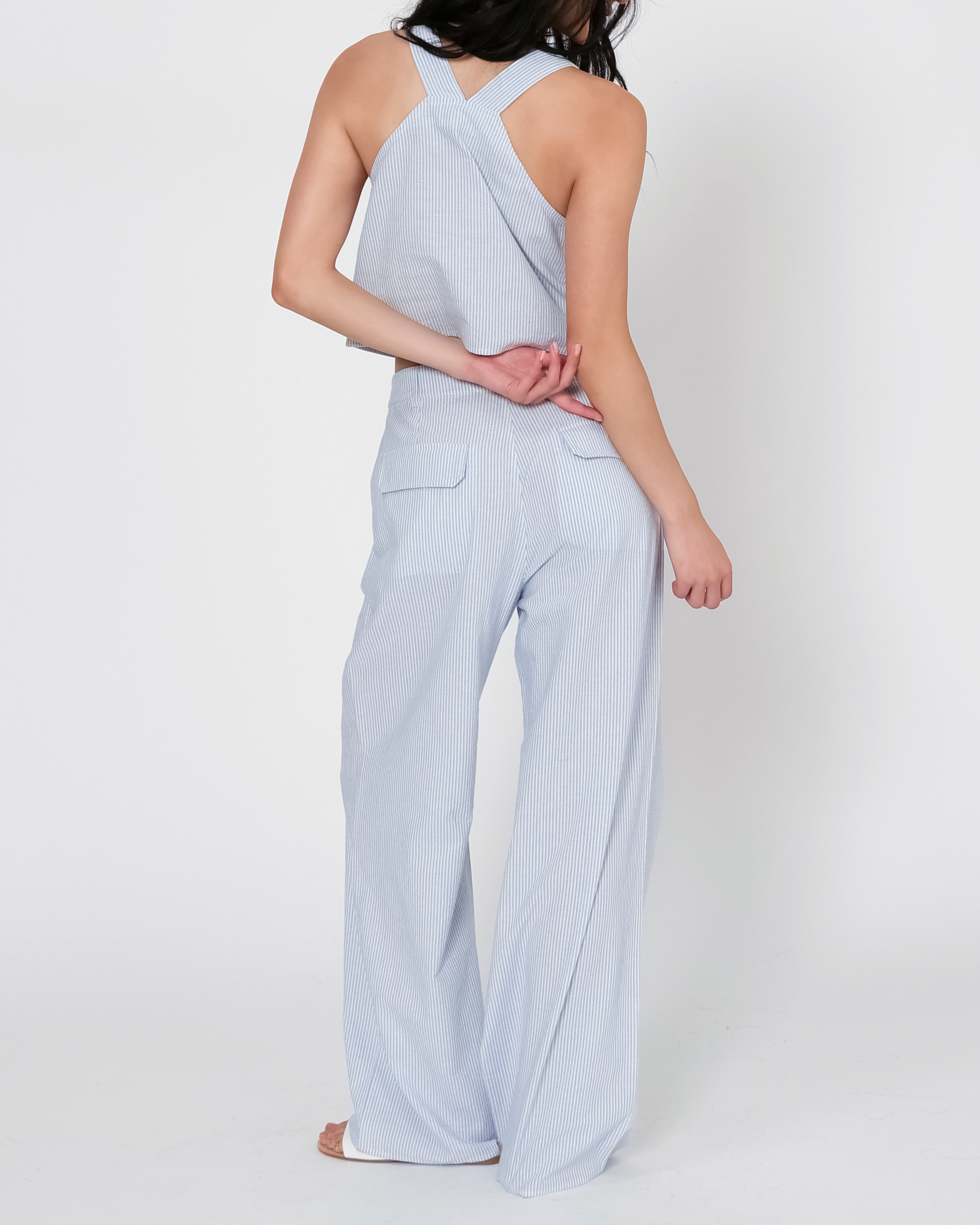 Brea Pinstripe Overall Pants