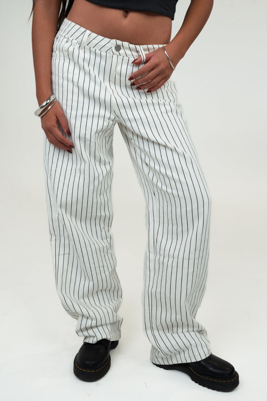 Jenna Pinstripe Baggy Jeans