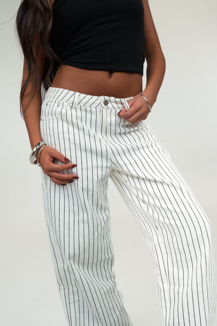Jenna Pinstripe Baggy Jeans