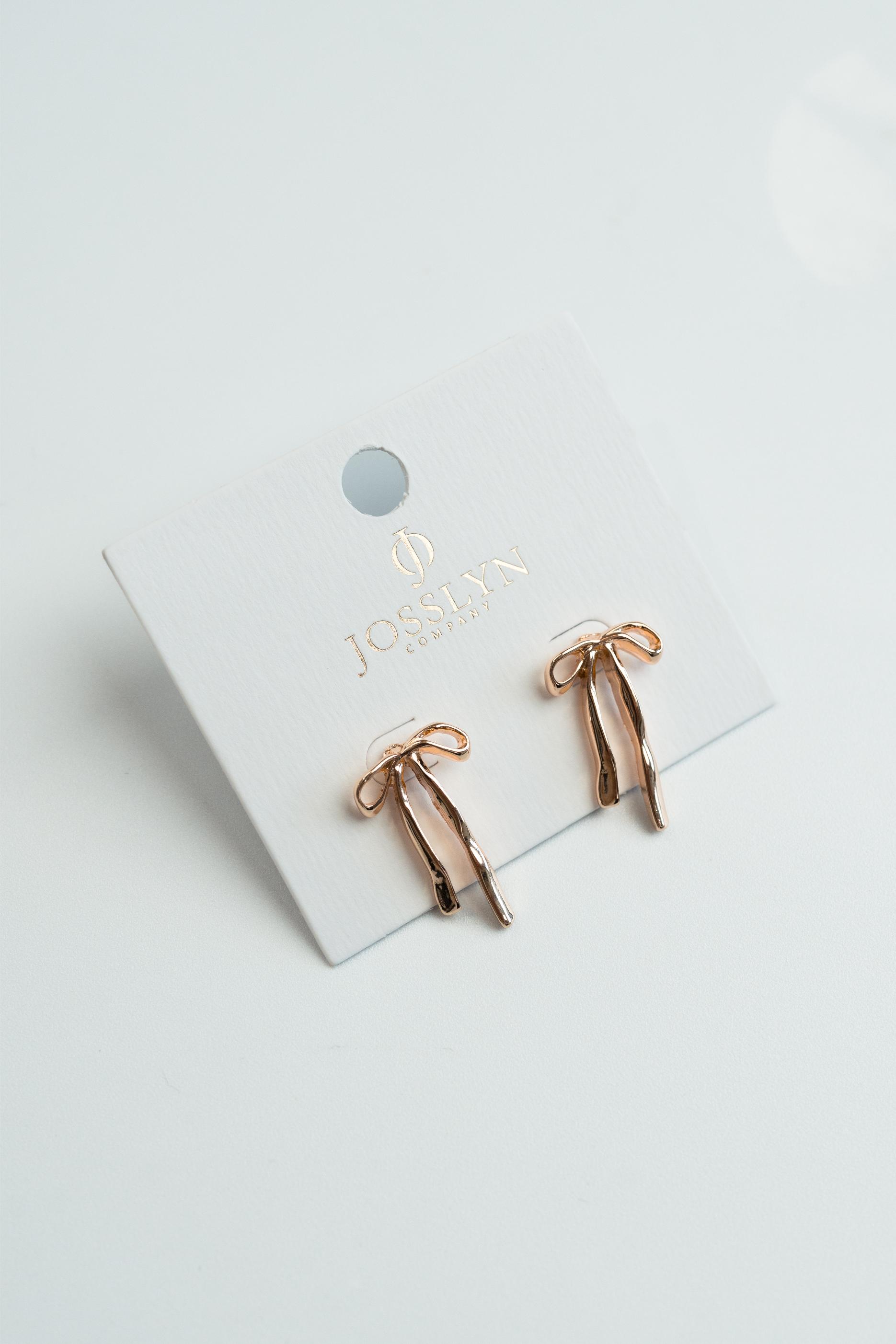 Ribbon Bow Stud Earrings