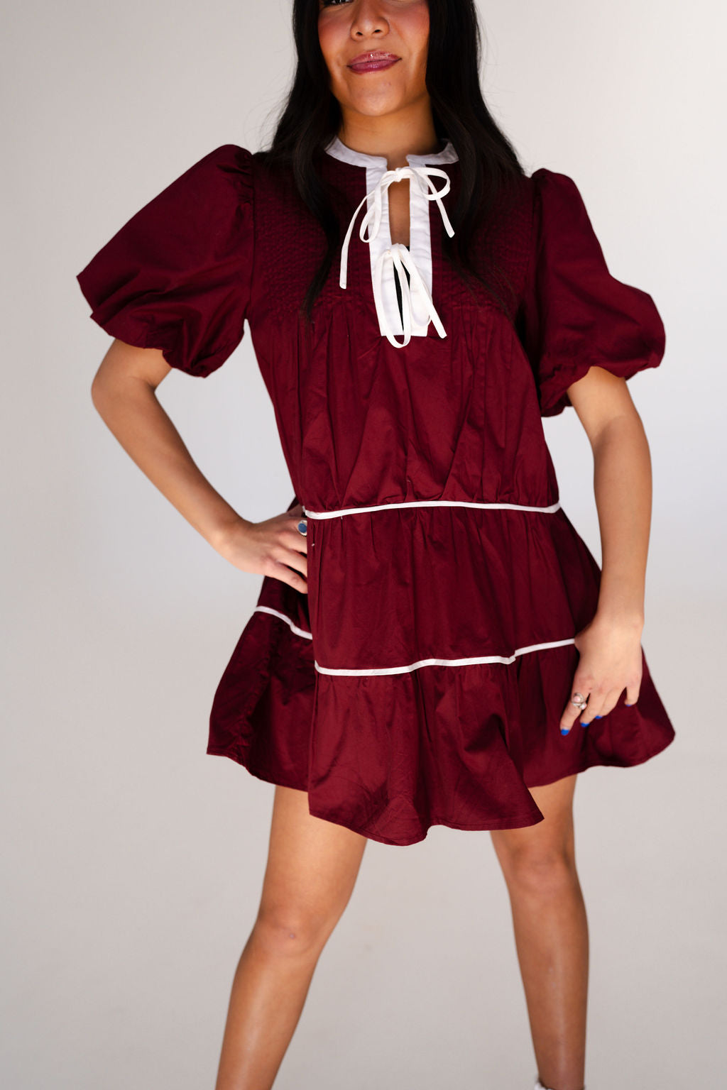 Holly Contrast Detail Mini Dress