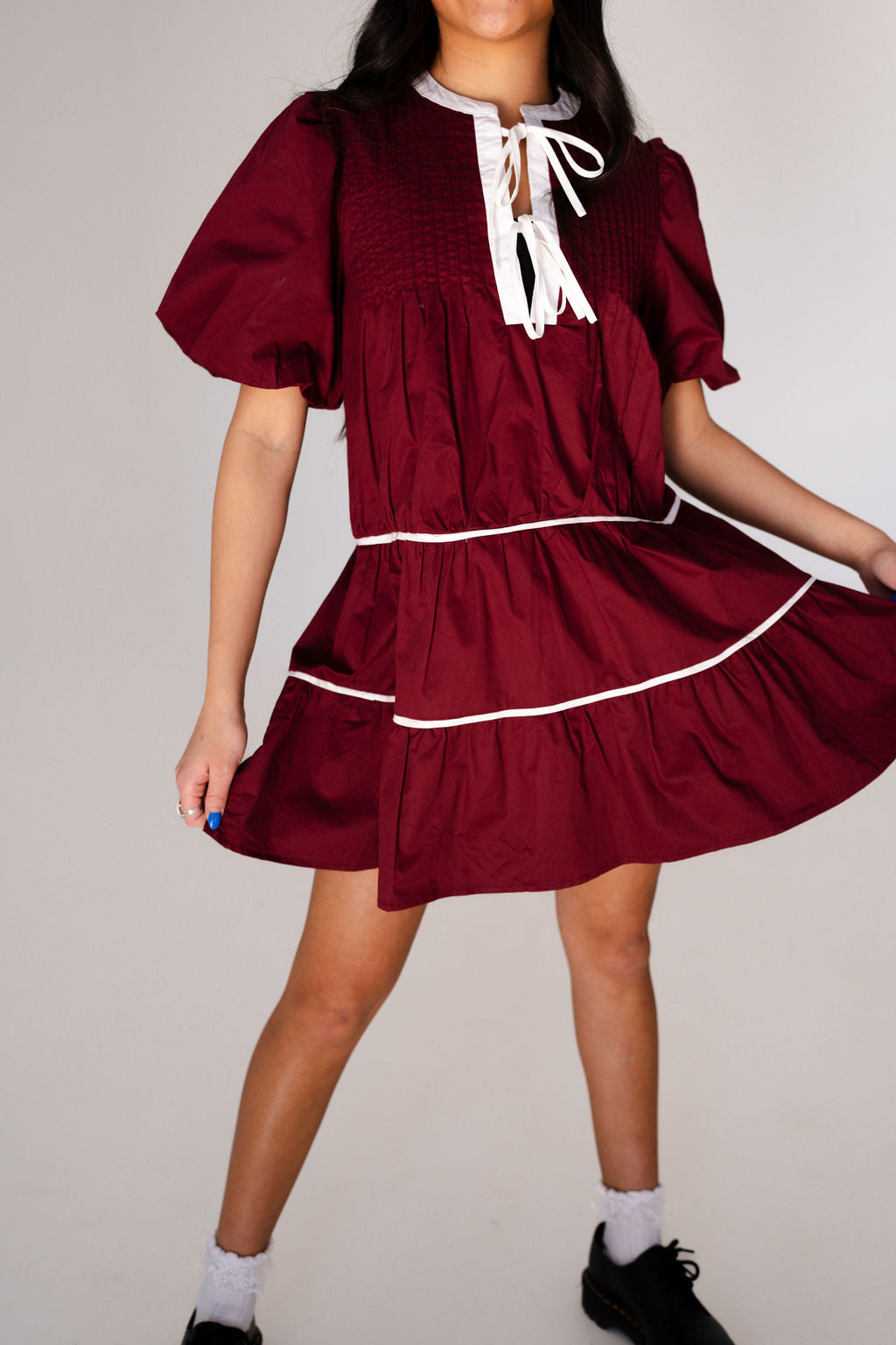 Holly Contrast Detail Mini Dress