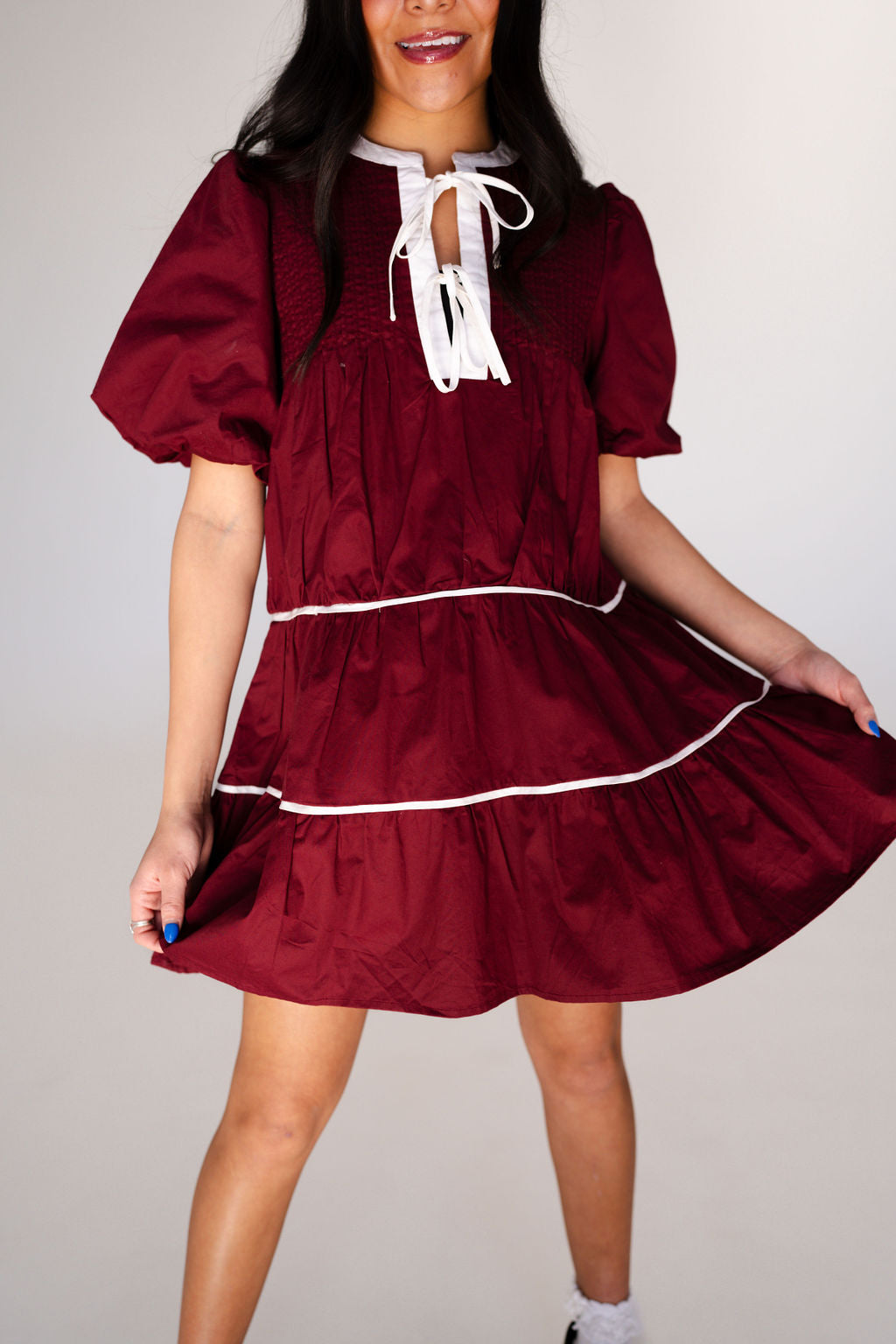 Holly Contrast Detail Mini Dress