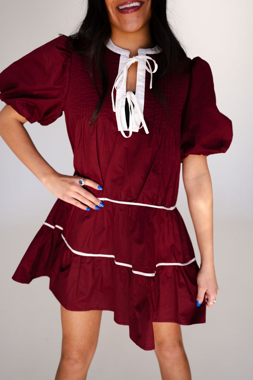 Holly Contrast Detail Mini Dress