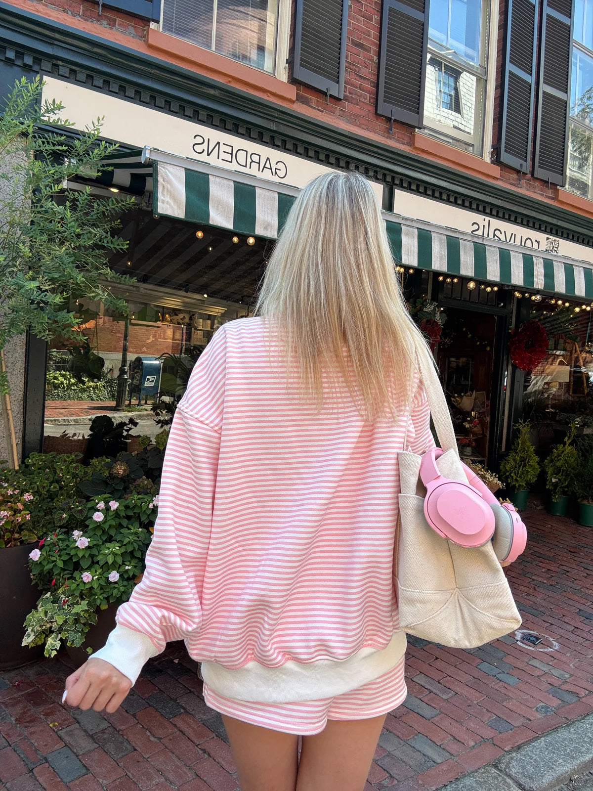 Big Striped Mockneck Sweatshirt
