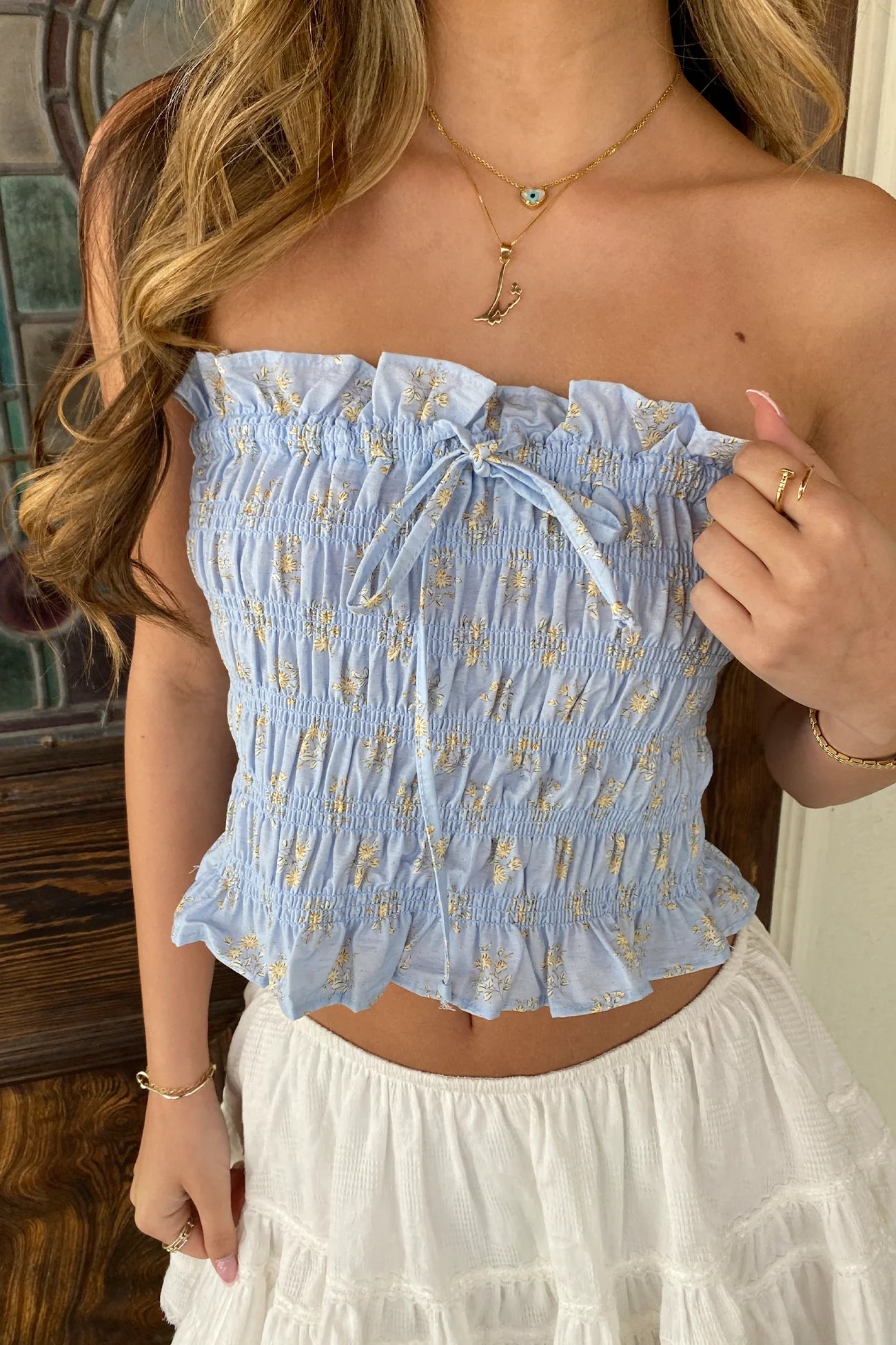 Eloise Ruched Tie Tube Top