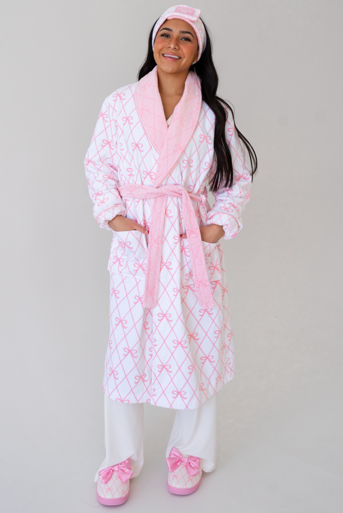 JustKass Bow Robe in White