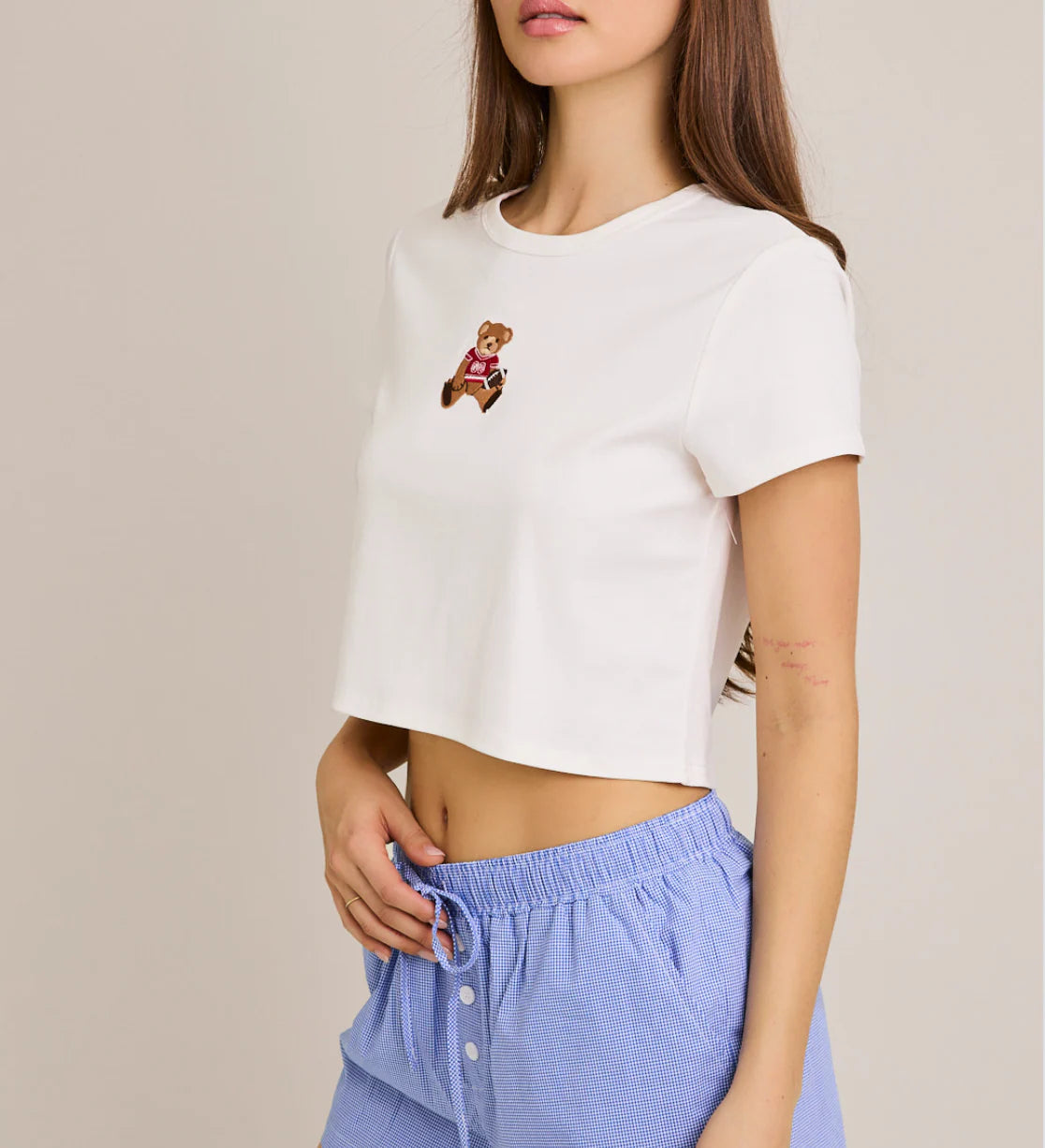 Football Star Teddy Bear Baby Tee