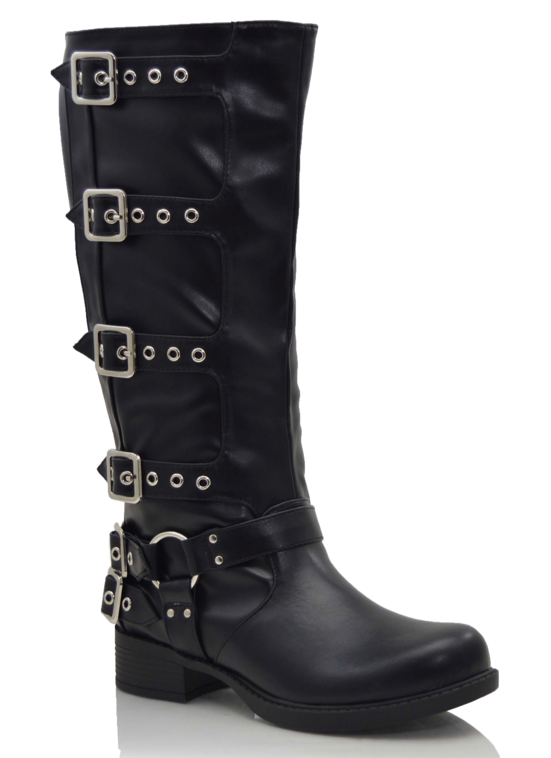 Evelyn Buckle Down Boots in Black