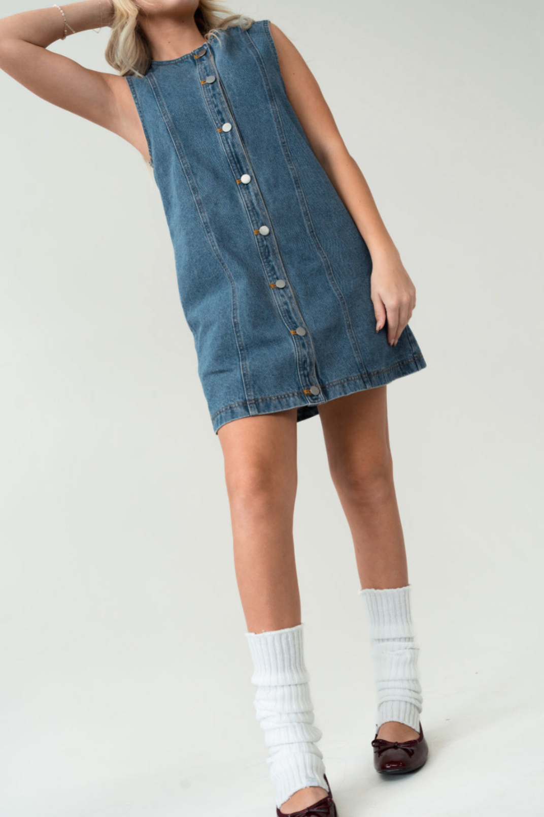 Charlotte Denim Mini Dress Denim / S Charlotte Denim Mini Dress Denim / S