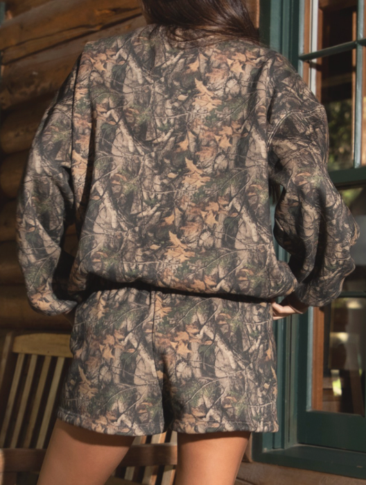 Katelyn Woodland Camo Crewneck