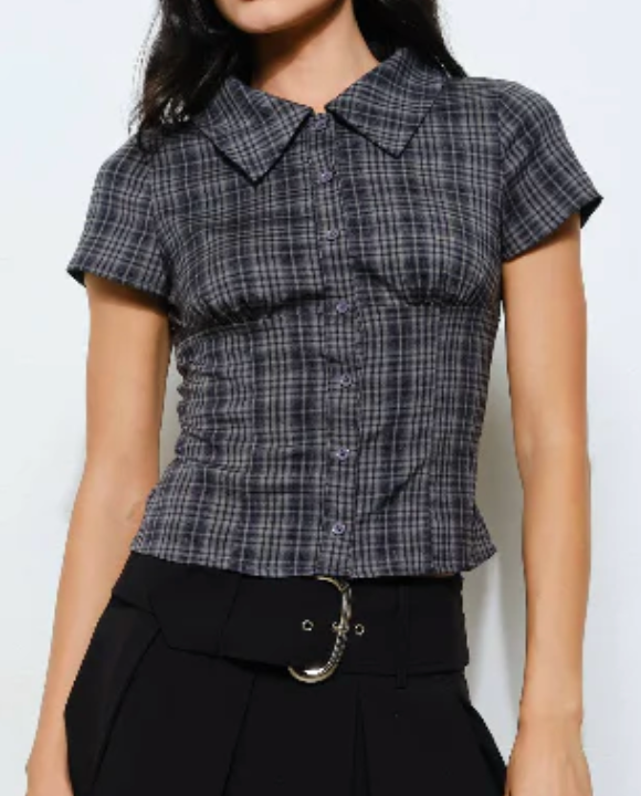 Lennon Plaid Button Down Shirt in Navy Multi