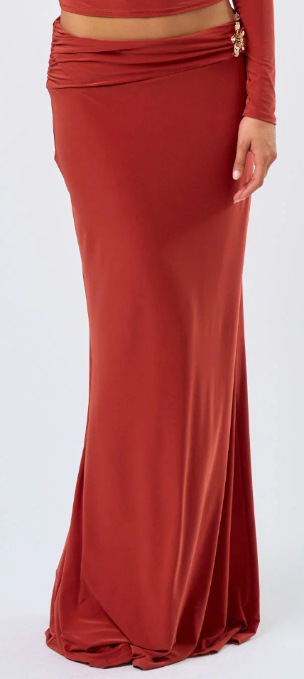 Megara Flower Detail Maxi Skirt