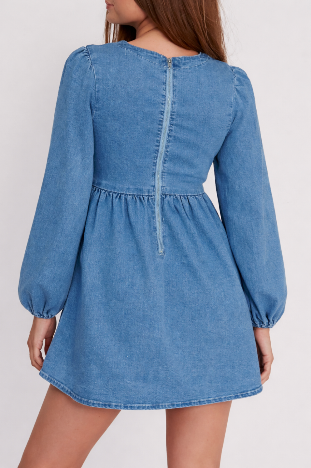 Graylee Tie-Front Denim Dress