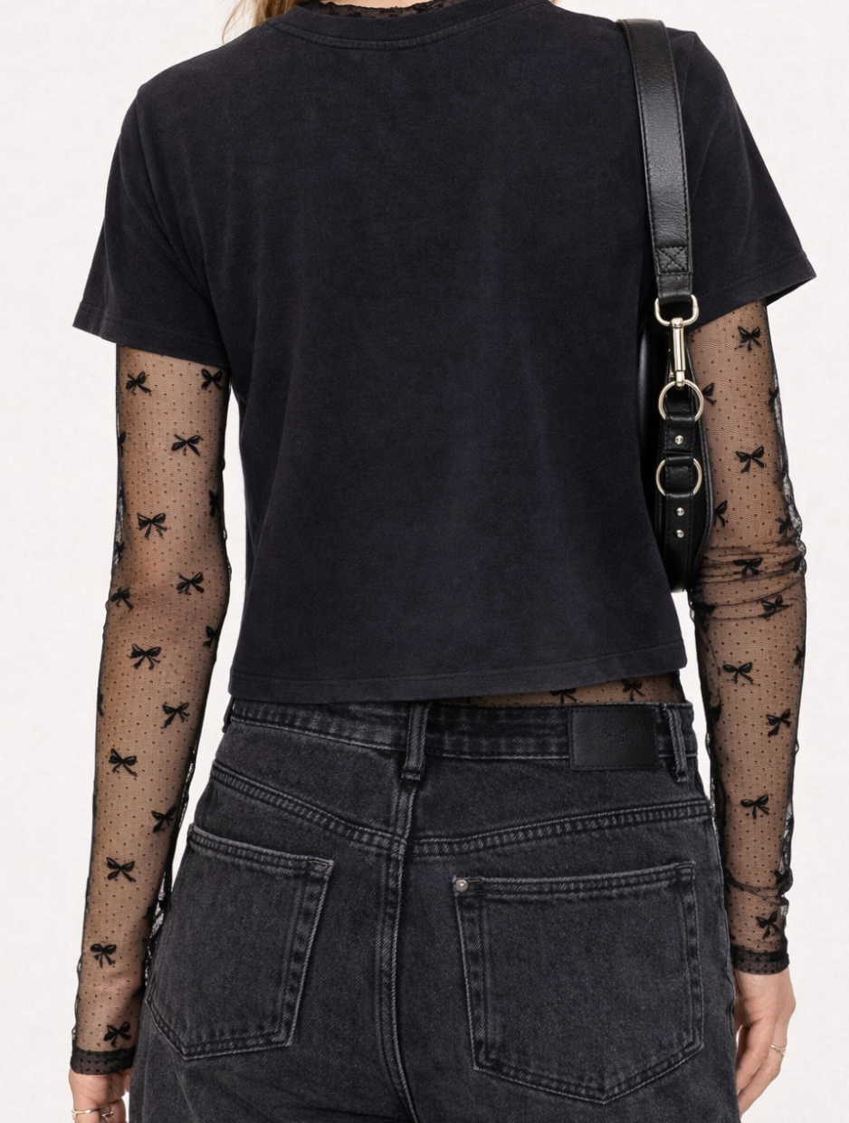 Carys Mesh Lace Long Sleeve Top