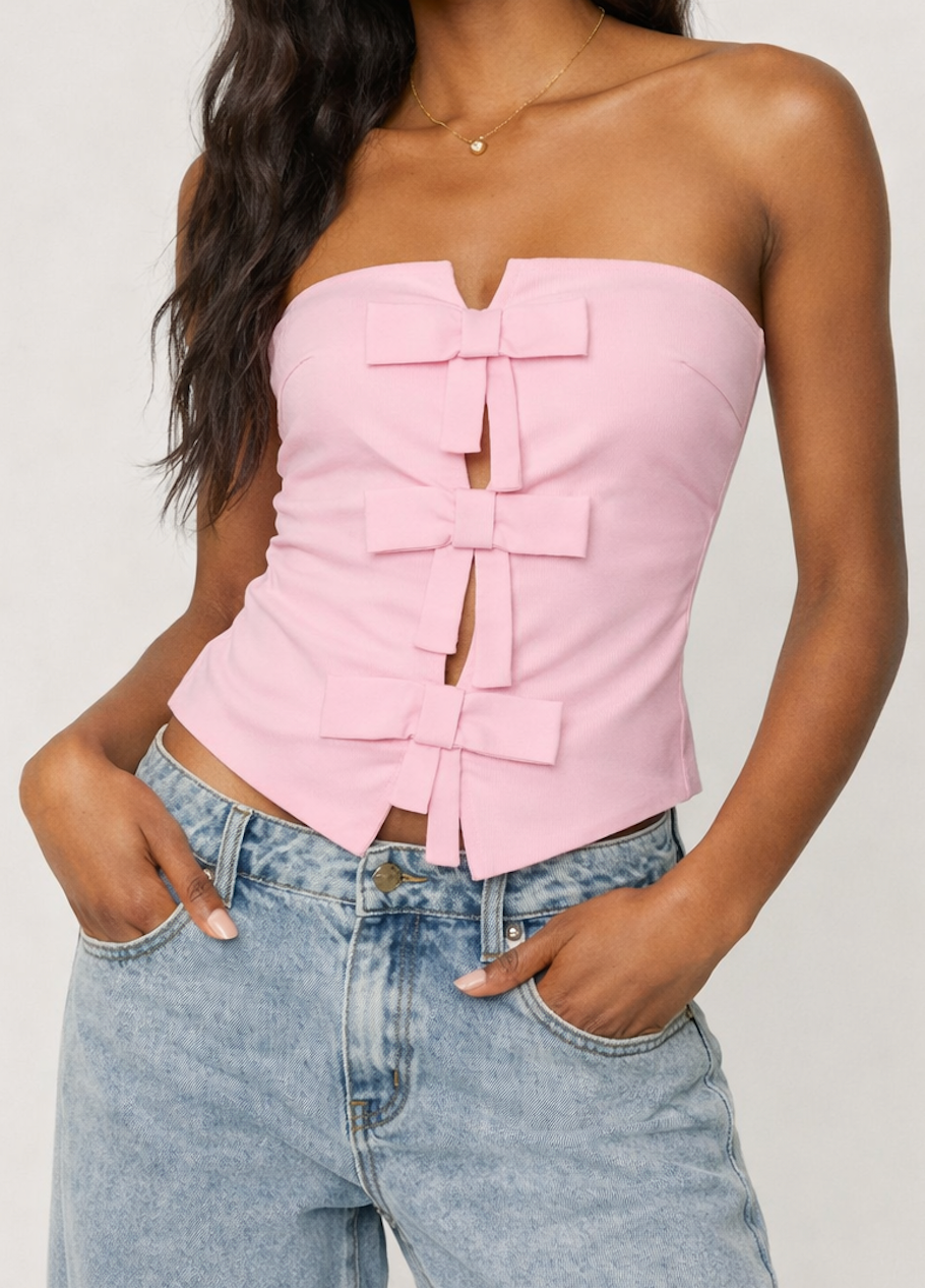 Savannah Bow Tube Top in White