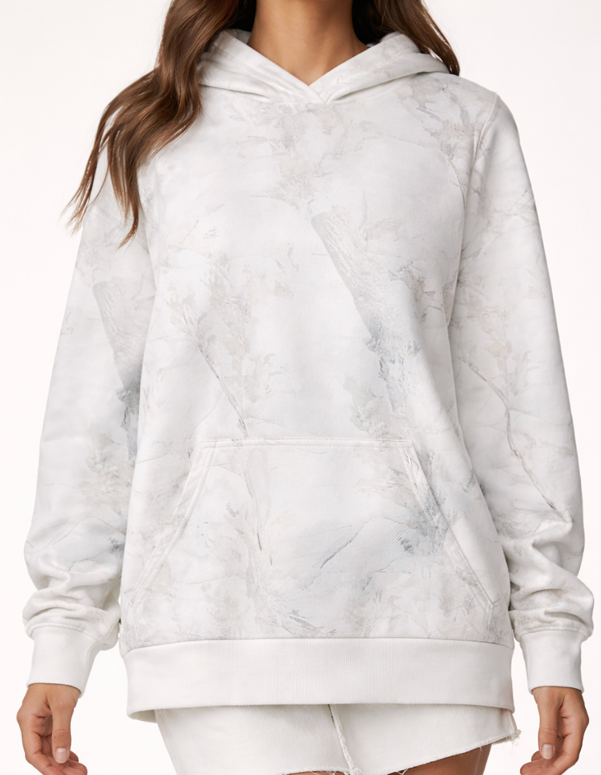 Callista Camo Oversized Hoodie in White Oak – Sixteen
