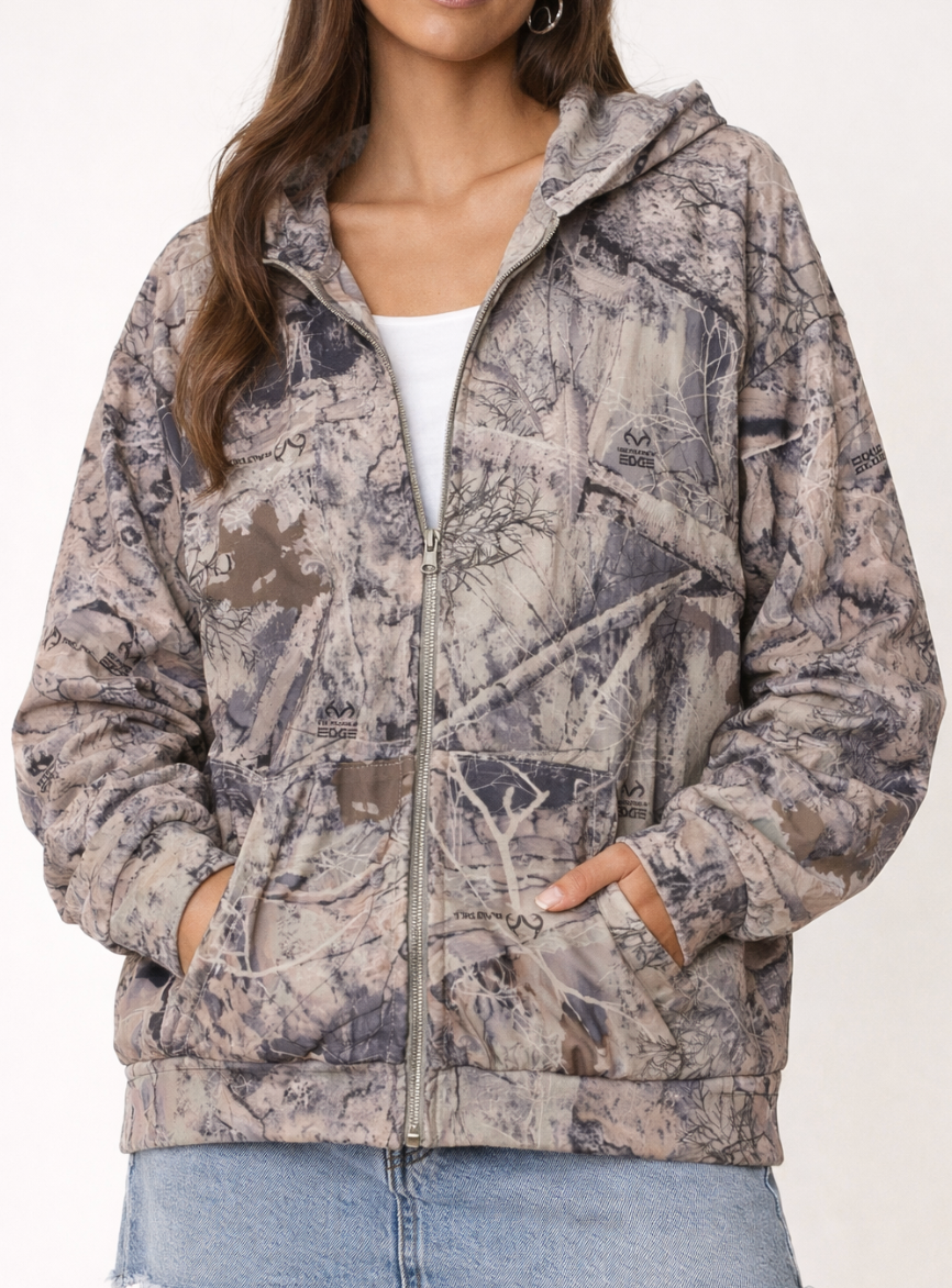 Callista Camo Oversized Zip Up Hoodie – Sixteen