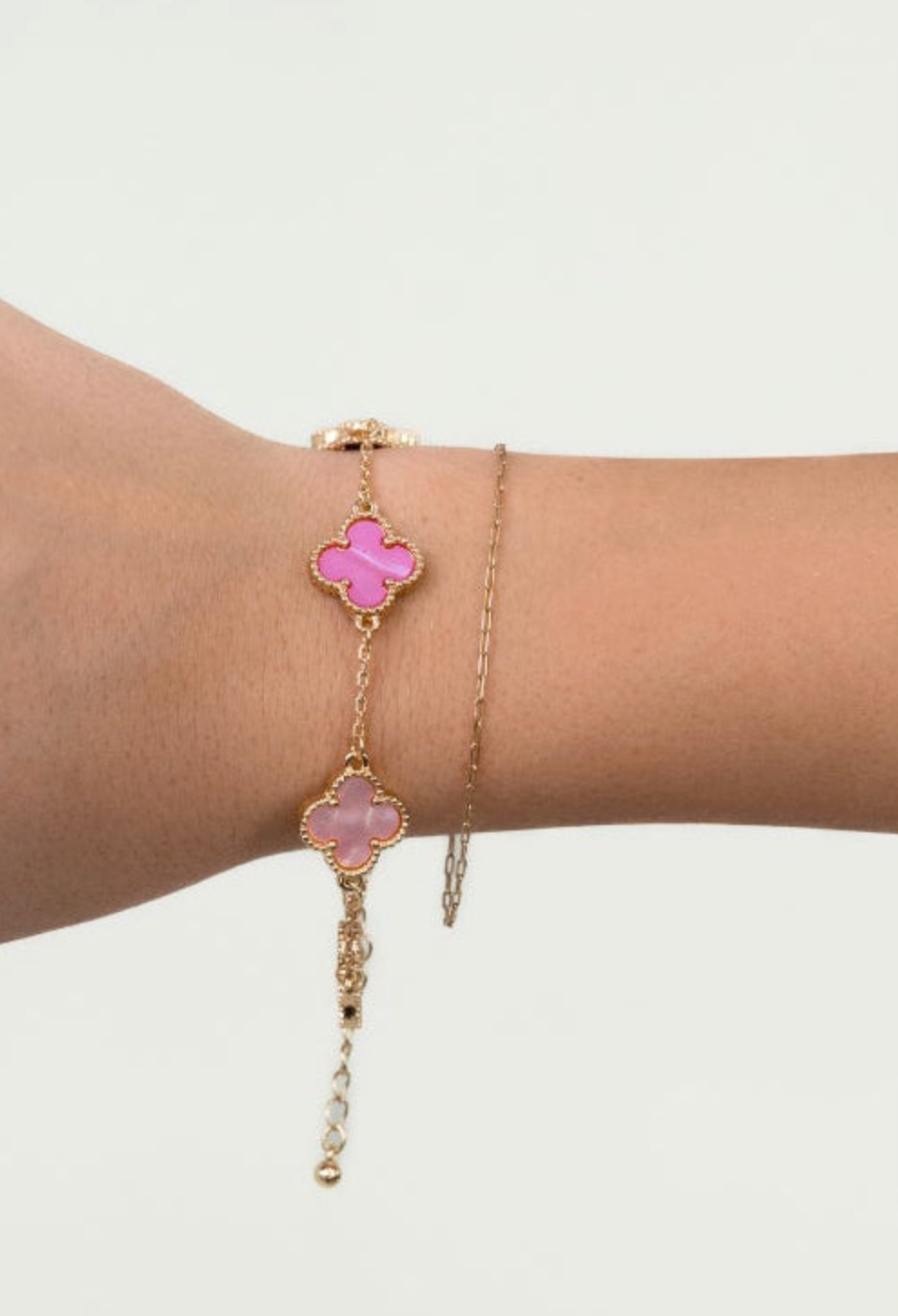 Four Leaf Clover Bracelet in Multi Light