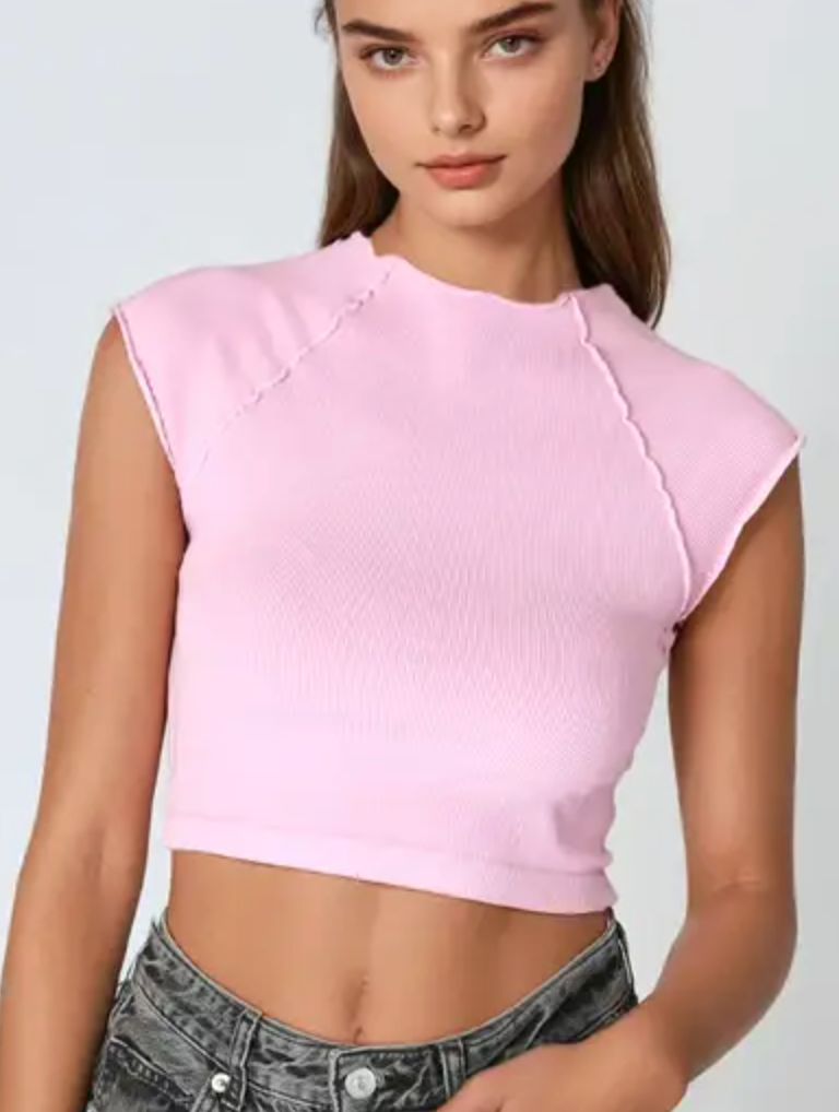 Jamie Exposed Seam Crop Top