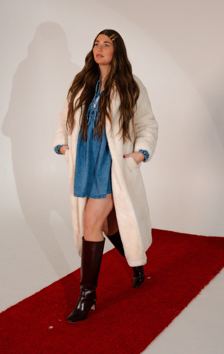 Graylee Tie-Front Denim Dress