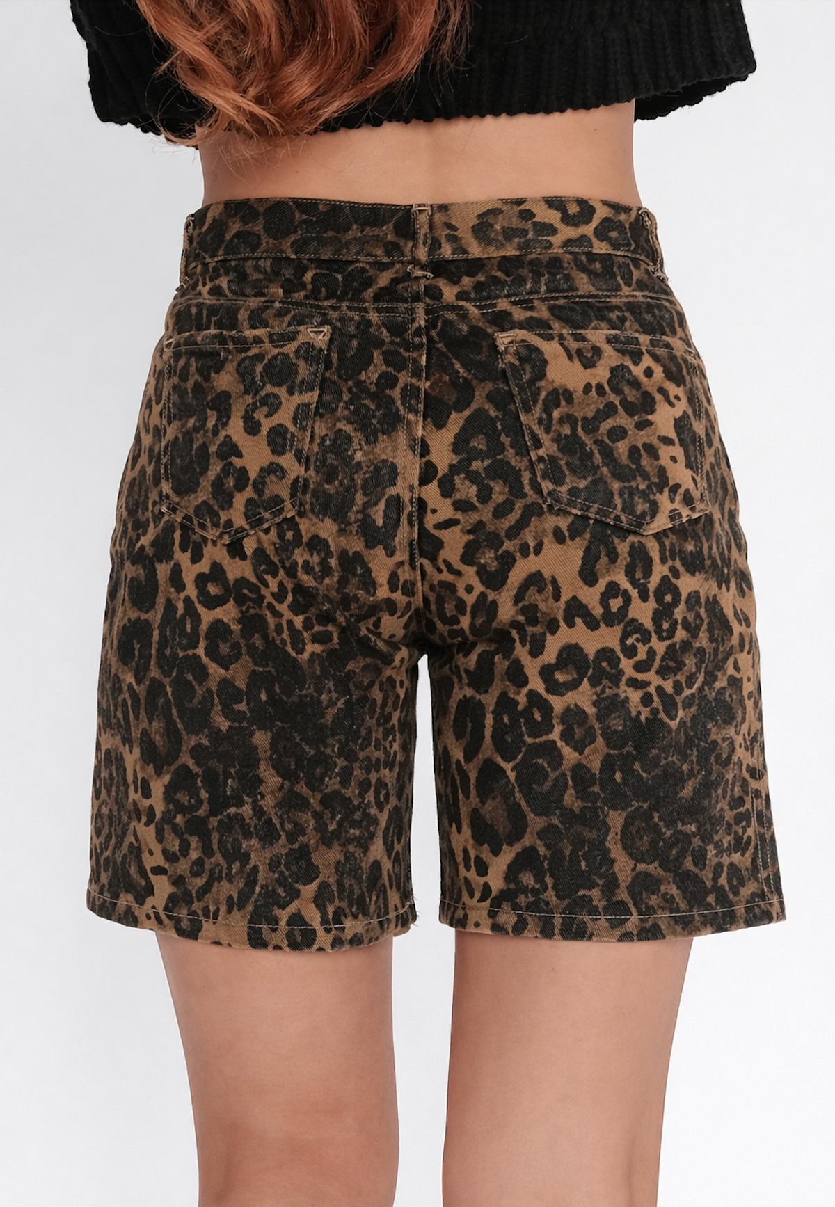 Josephine Leopard Jean Shorts in Olive Leopard – Sixteen