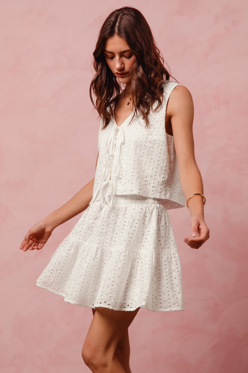 Aspyn Eyelet Tie Vest