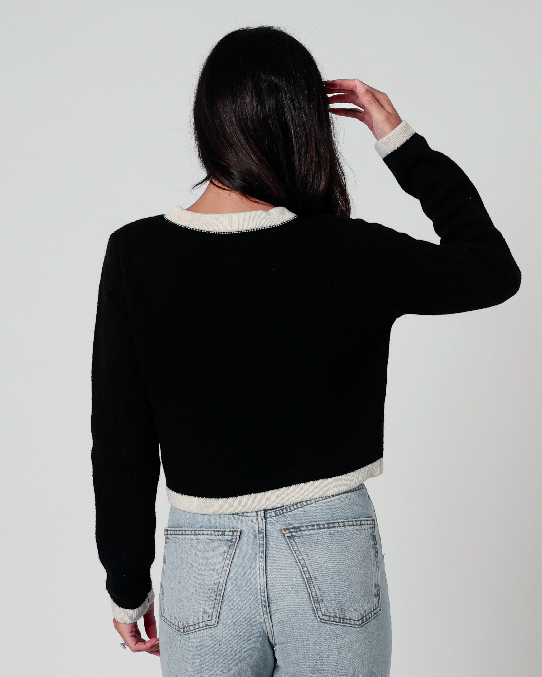 Elizabeth Chic Button Cardigan in Black